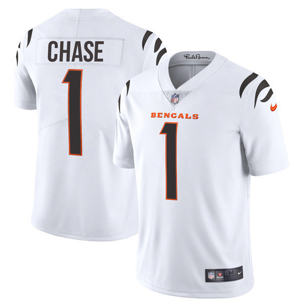 Ja'Marr Chase Men's Cincinnati Bengals Player Vapor Limited White Jersey - All Stitched