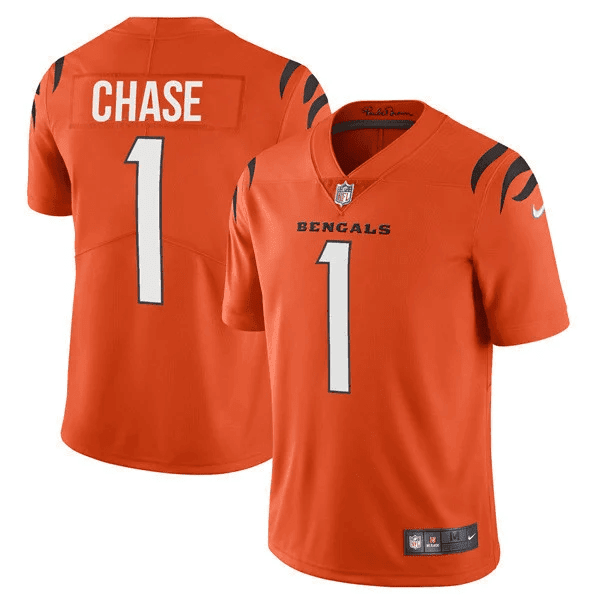 Ja'Marr Chase Men's Cincinnati Bengals Regular Vapor Orange Jersey - All Stitched