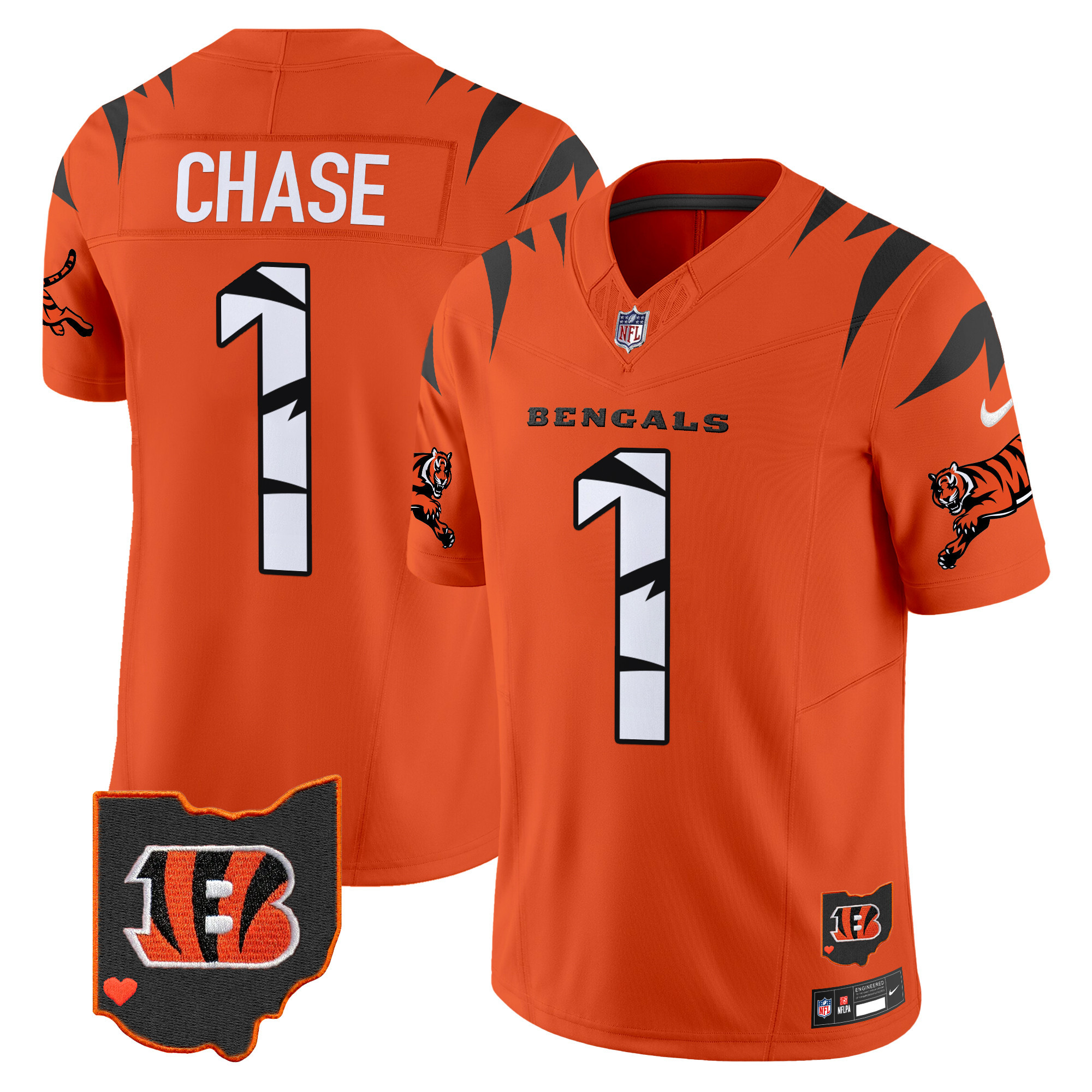 Ja'Marr Chase Men's Cincinnati Bengals Special Vapor Limited Orange Jersey - All Stitched