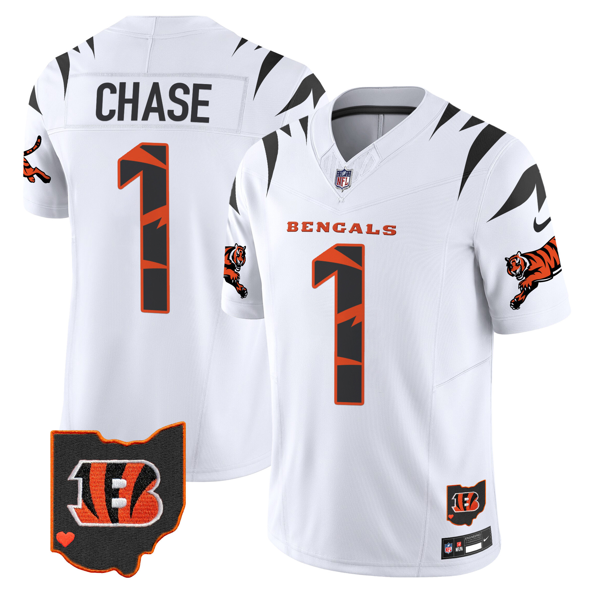 Ja'Marr Chase Men's Cincinnati Bengals Special Vapor Limited White Jersey - All Stitched