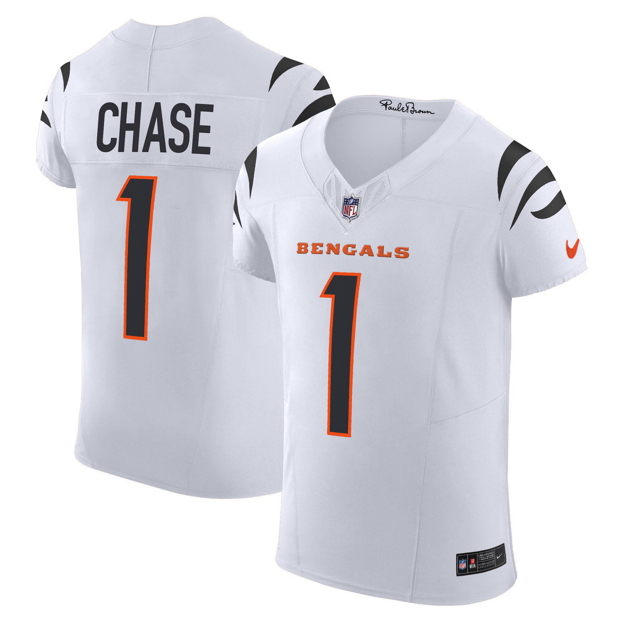 Ja'Marr Chase Men's Cincinnati Bengals Vapor Elite White Jersey - All Stitched