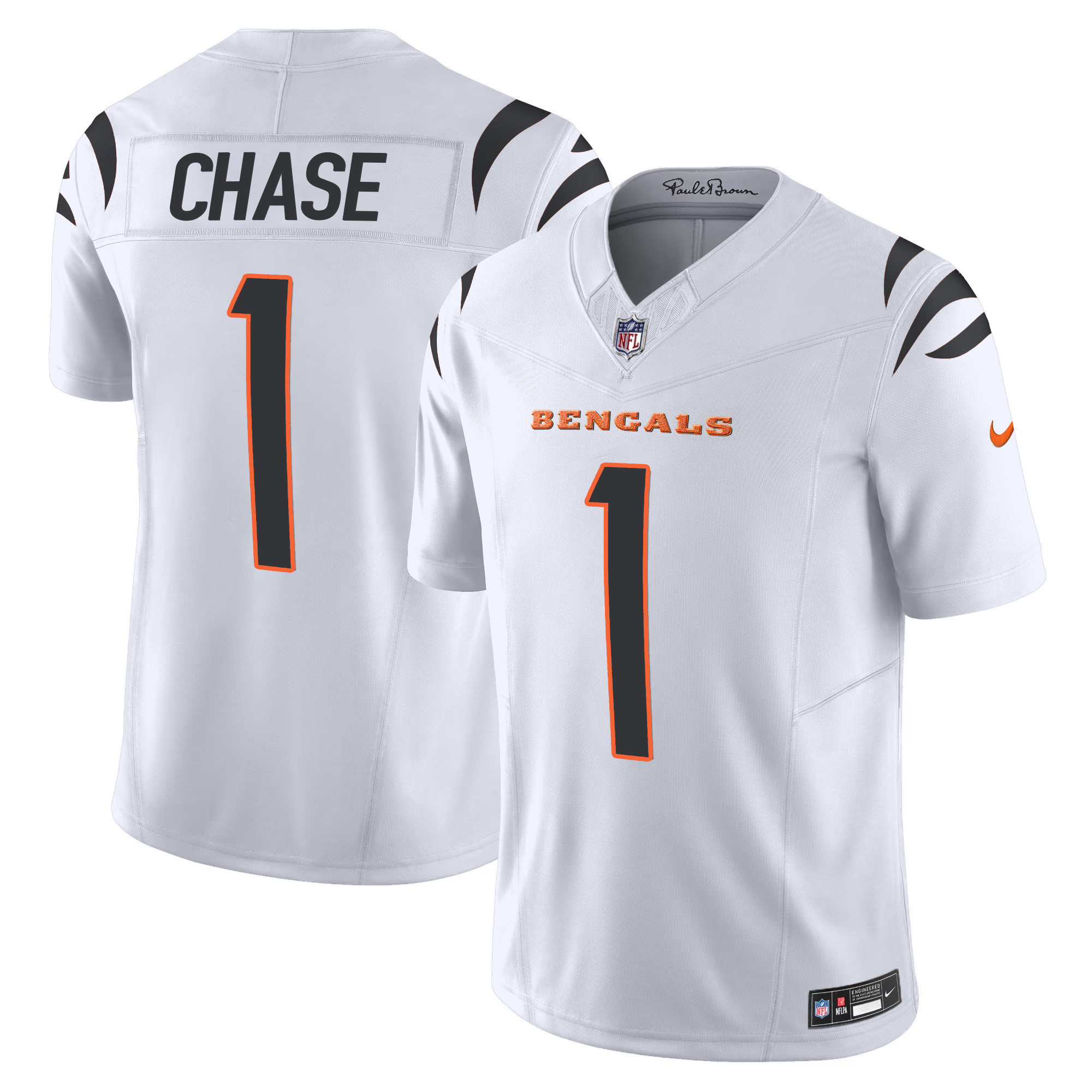 Ja'Marr Chase Men's Cincinnati Bengals Vapor Limited White Jersey - All Stitched