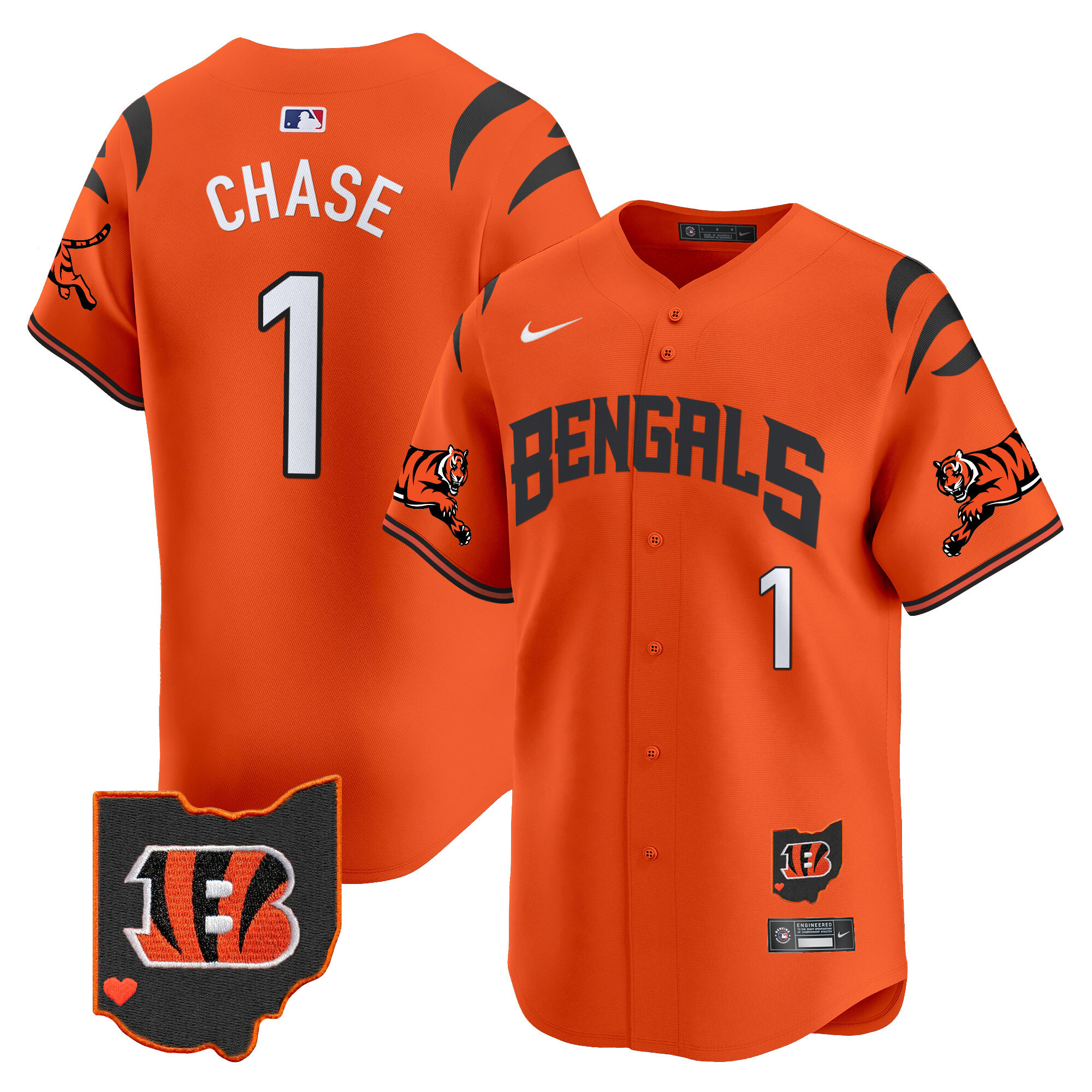 Ja'Marr Chase Men's Cincinnati Bengals Vapor Premier Limited Orange Jersey - All Stitched