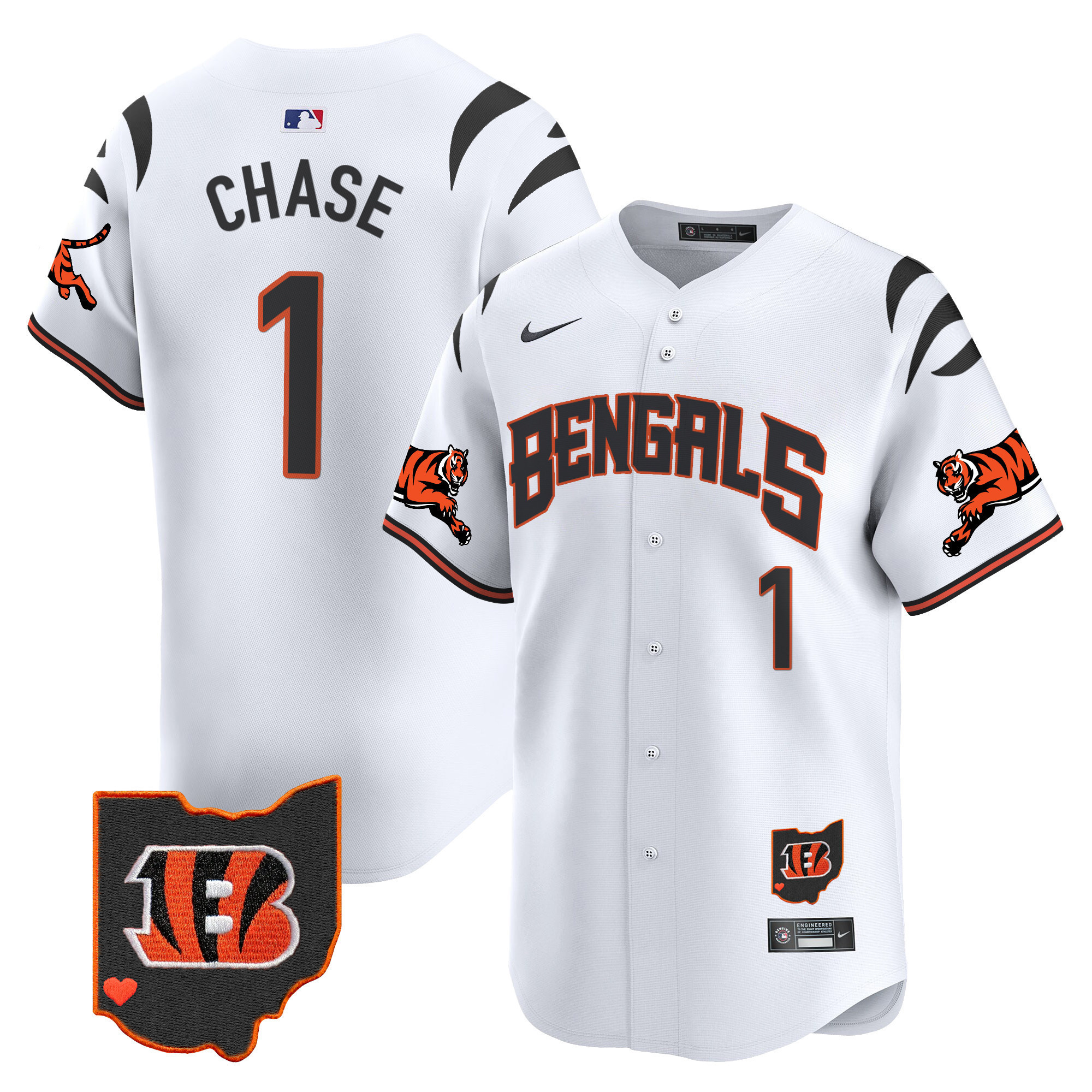 Ja'Marr Chase Men's Cincinnati Bengals Vapor Premier Limited White Jersey - All Stitched