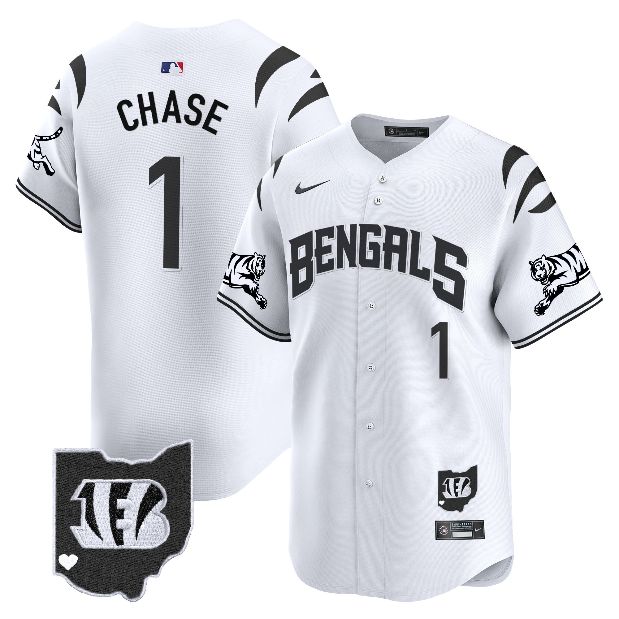 Ja'Marr Chase Men's Cincinnati Bengals Vapor Premier Limited White Limited Jersey - All Stitched