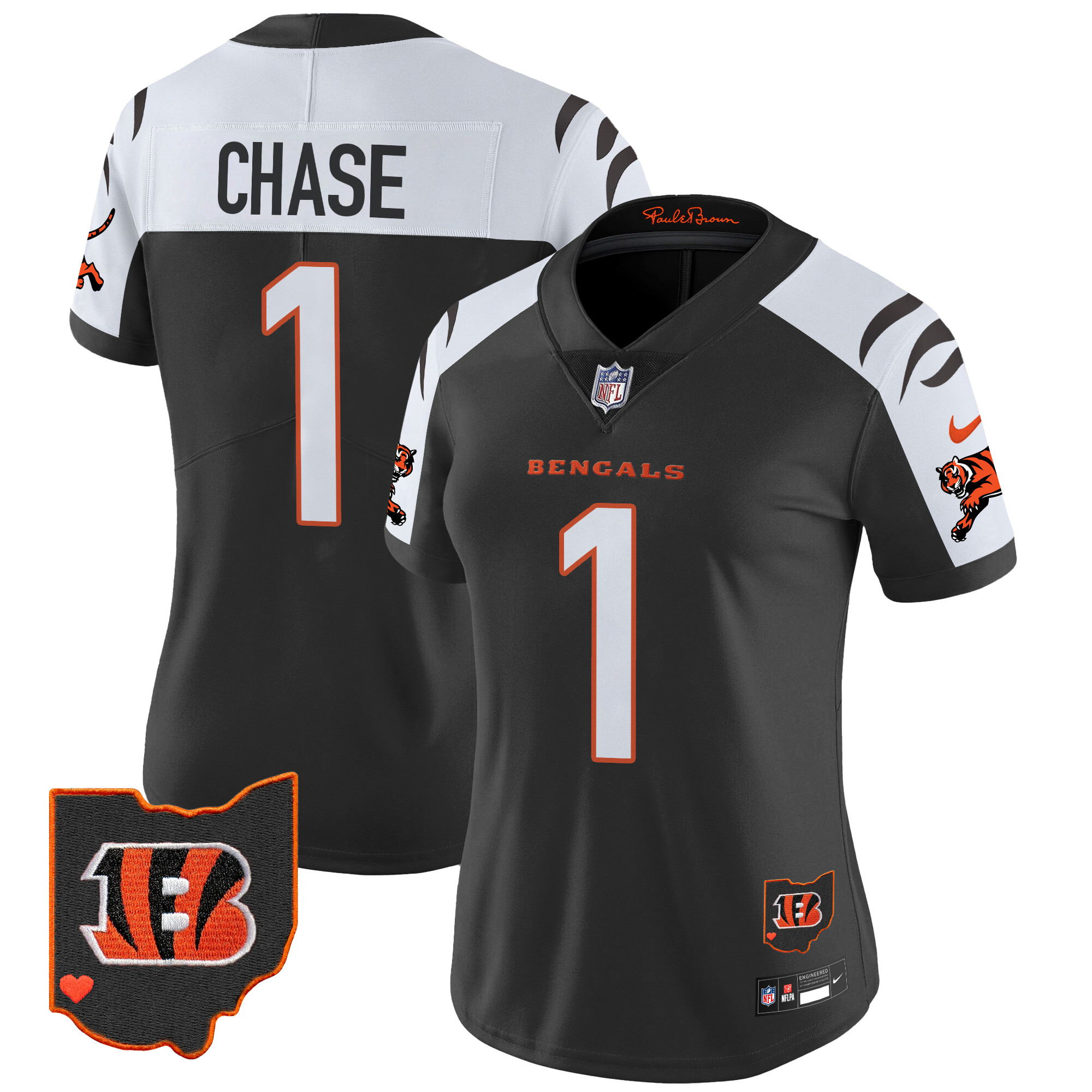 Ja'Marr Chase Women's Cincinnati Bengals 2024 Vapor Limited Alternate Jersey - All Stitched
