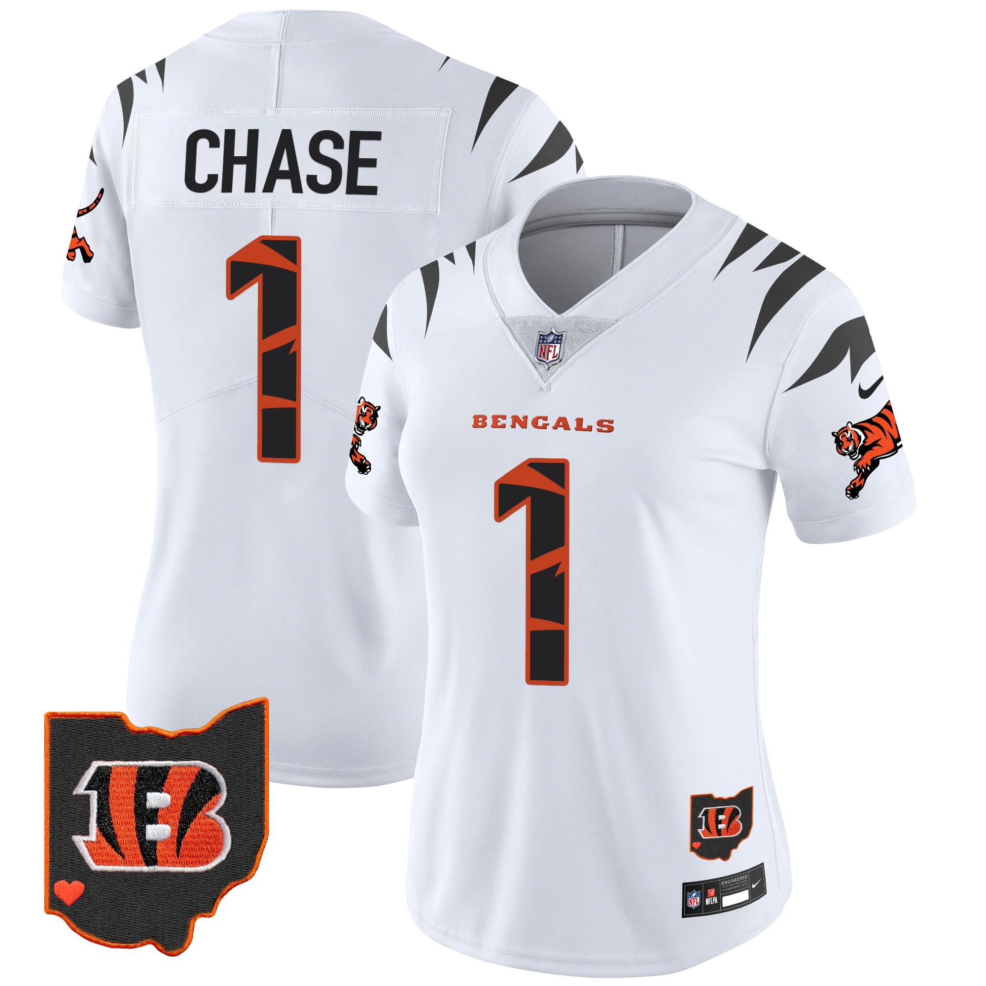 Ja'Marr Chase Women's Cincinnati Bengals Special Vapor Limited White Jersey - All Stitched