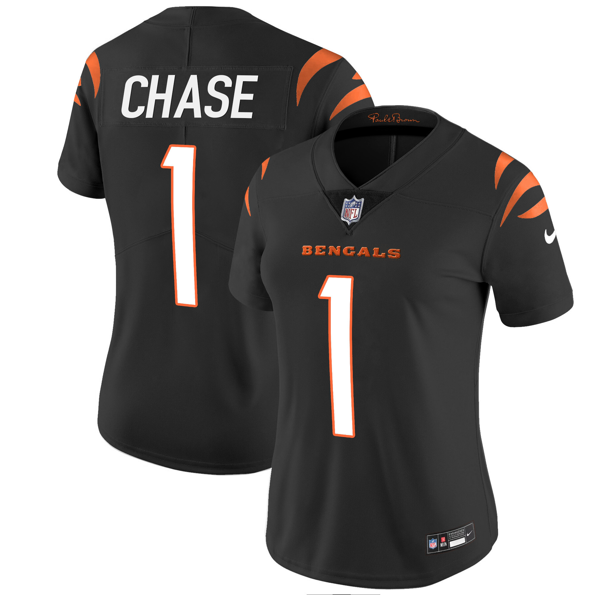 Ja'Marr Chase Women's Cincinnati Bengals Vapor Limited Black Jersey - All Stitched