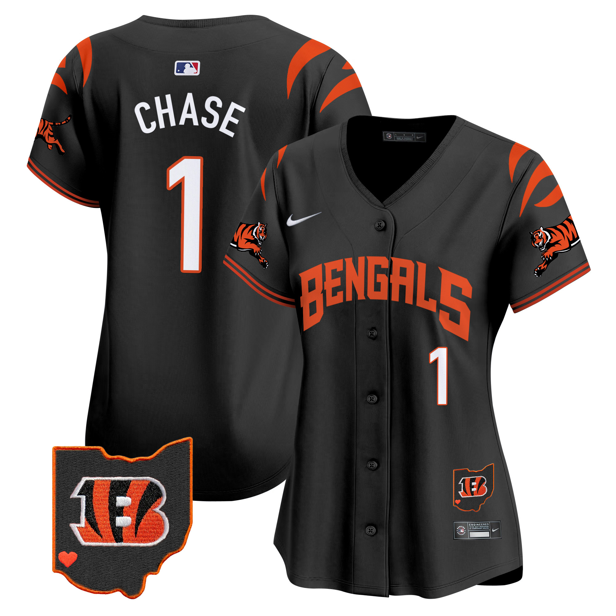 Ja'Marr Chase Women's Cincinnati Bengals Vapor Premier Limited Black Jersey - All Stitched