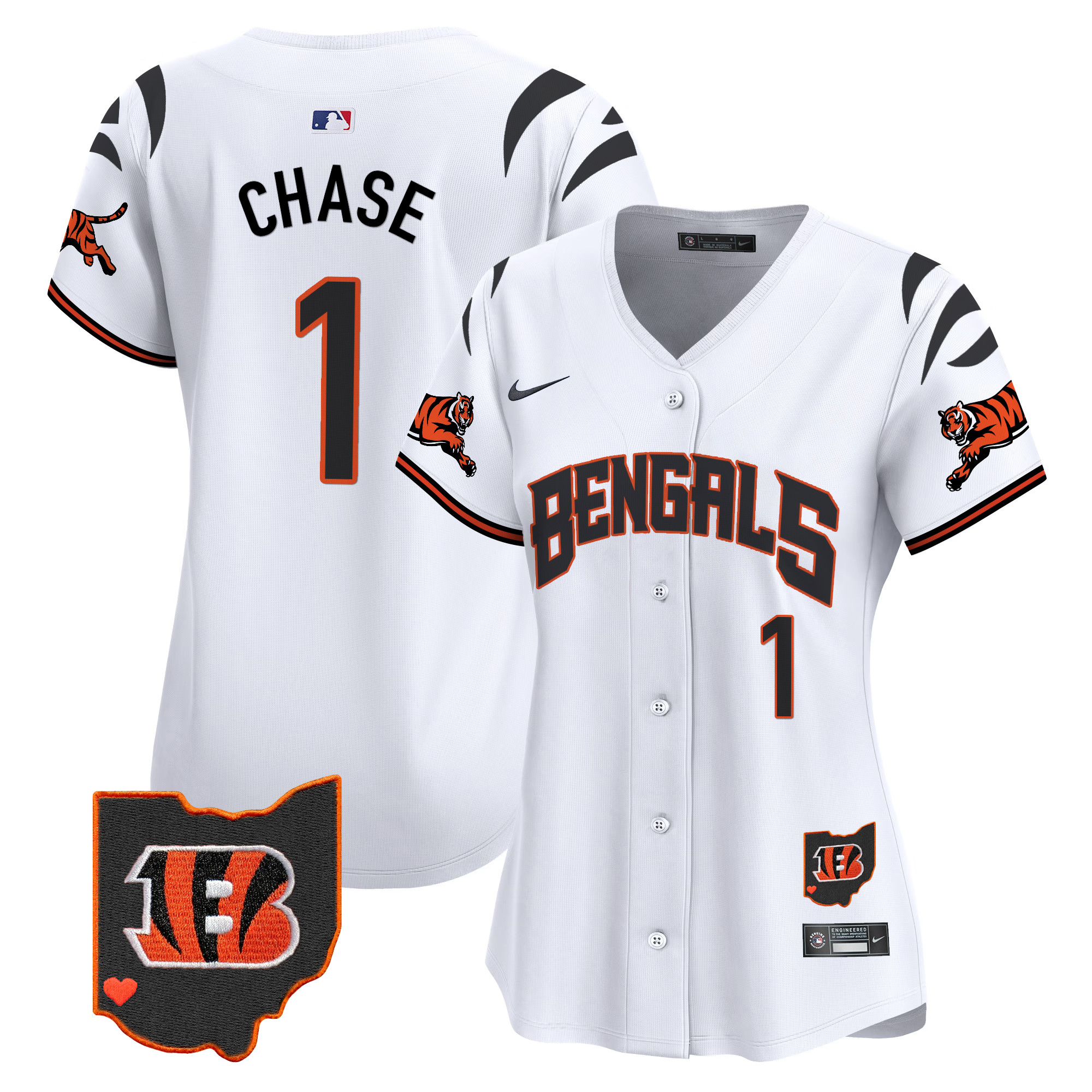 Ja'Marr Chase Women's Cincinnati Bengals Vapor Premier Limited White Jersey - All Stitched