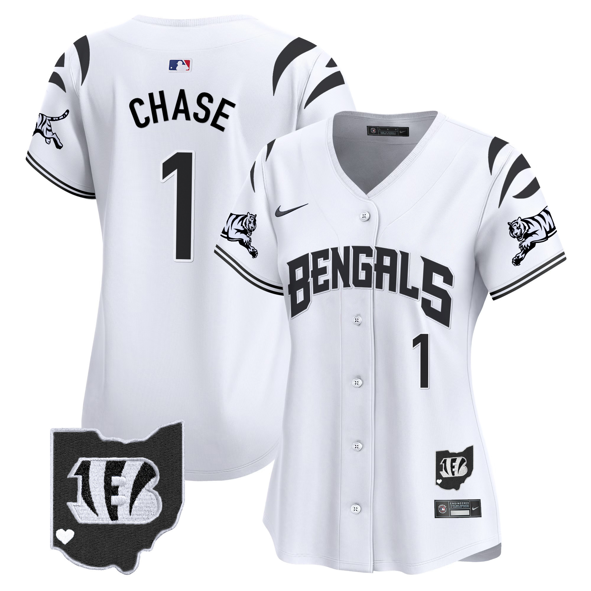 Ja'Marr Chase Women's Cincinnati Bengals Vapor Premier Limited White Limited Jersey - All Stitched