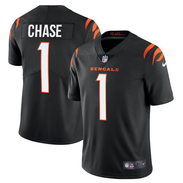 Ja'Marr Chase Youth's Cincinnati Bengals Player Vapor Limited Black Jersey - All Stitched
