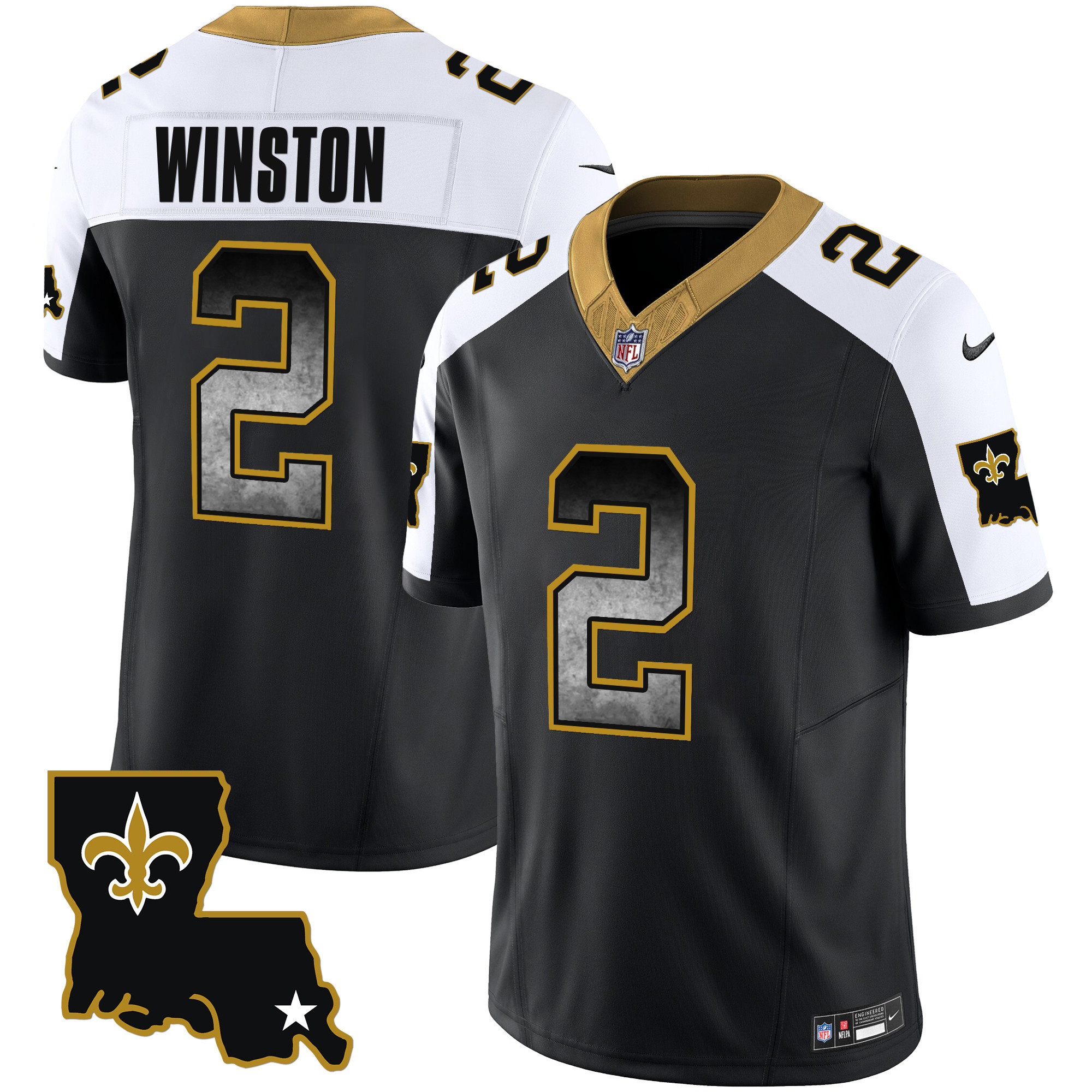 Jameis Winston Men's New Orleans Saints 1987 Legacy Arch Smoke Alternate Jersey - All Stitched