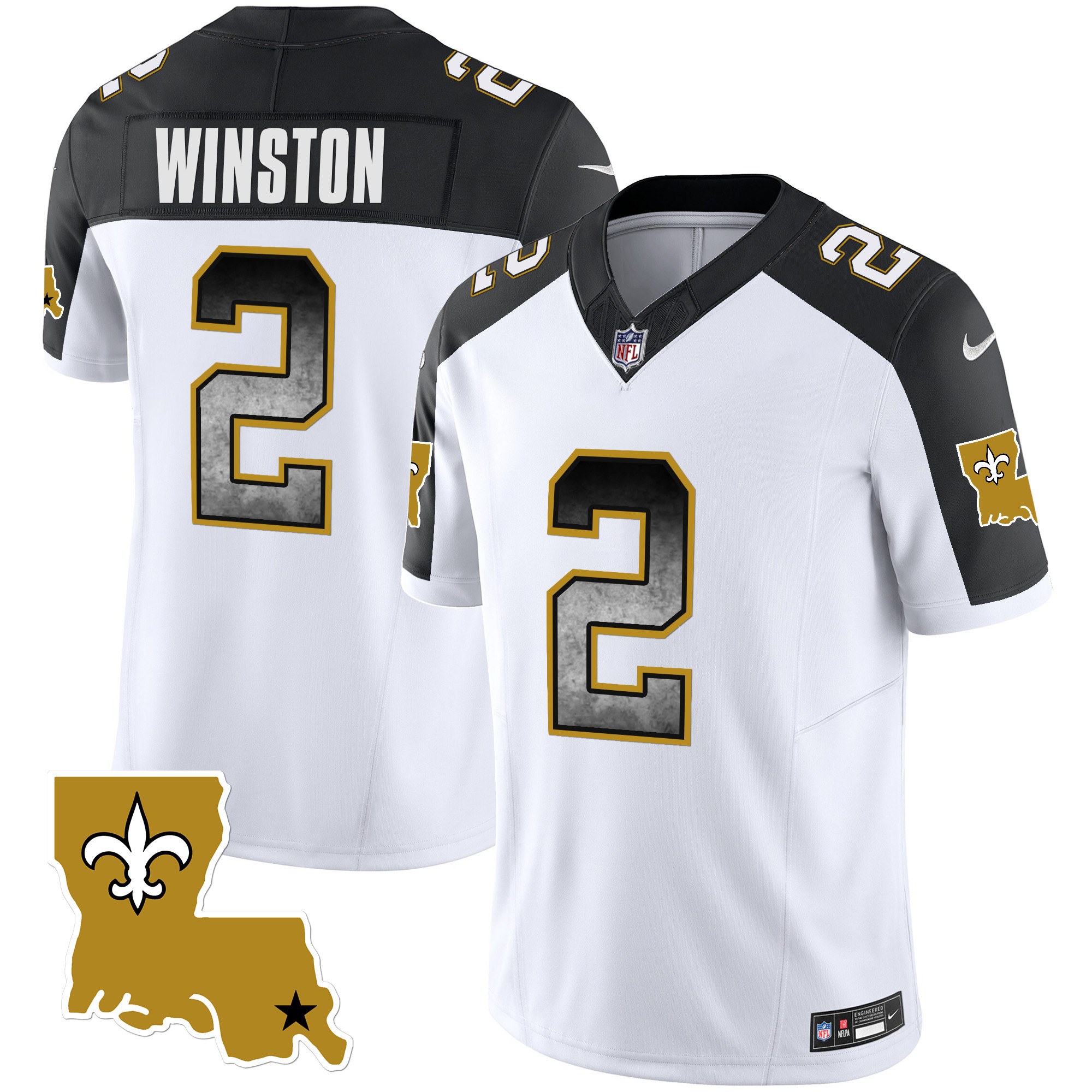 Jameis Winston Men's New Orleans Saints 1987 Legacy Arch Smoke Inverted Jersey - All Stitched