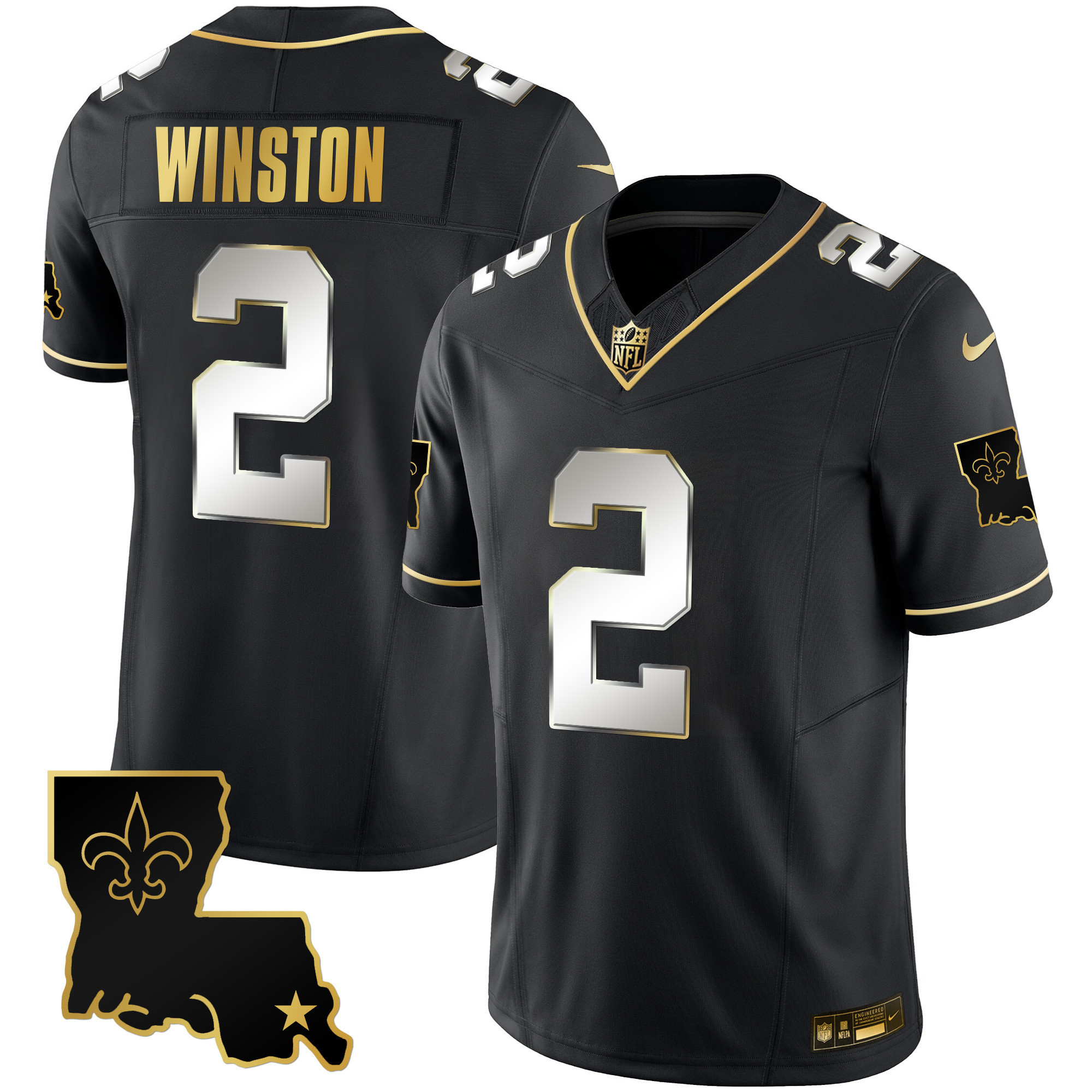 Jameis Winston Men's New Orleans Saints 1987 Legacy Gold Vapor Black Limited Jersey - All Stitched
