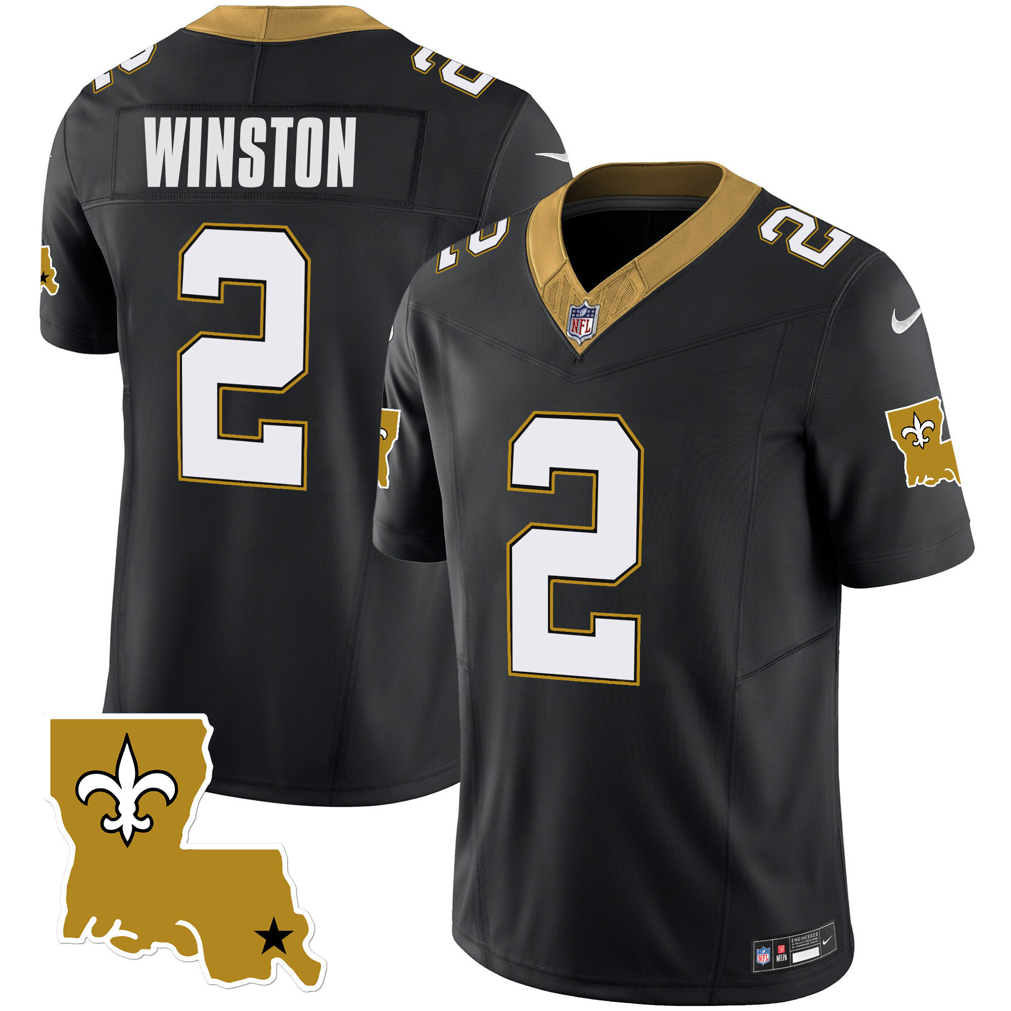 Jameis Winston Men's New Orleans Saints 1987 Legacy Vapor Black Jersey - All Stitched