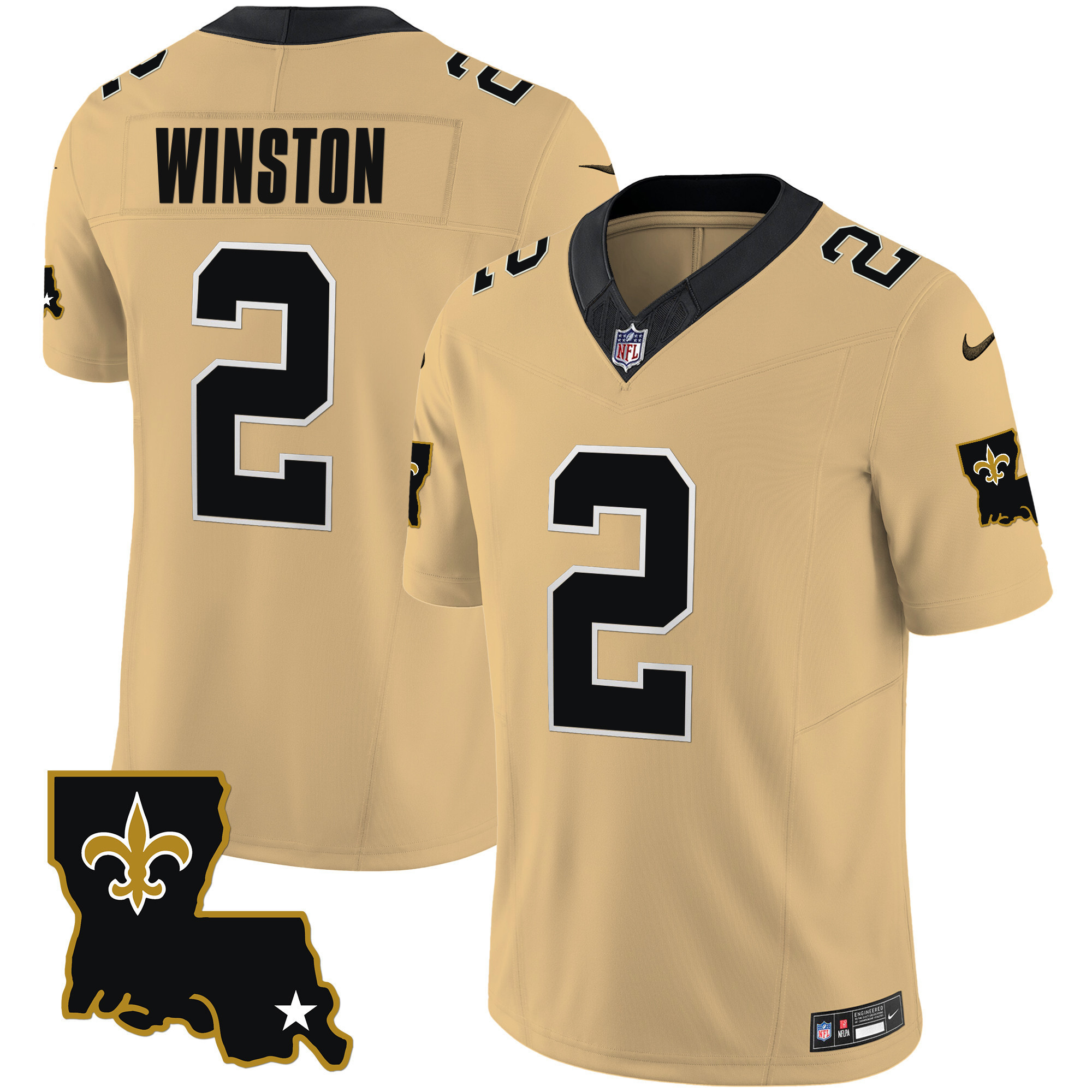 Jameis Winston Men's New Orleans Saints 1987 Legacy Vapor Gold Jersey - All Stitched