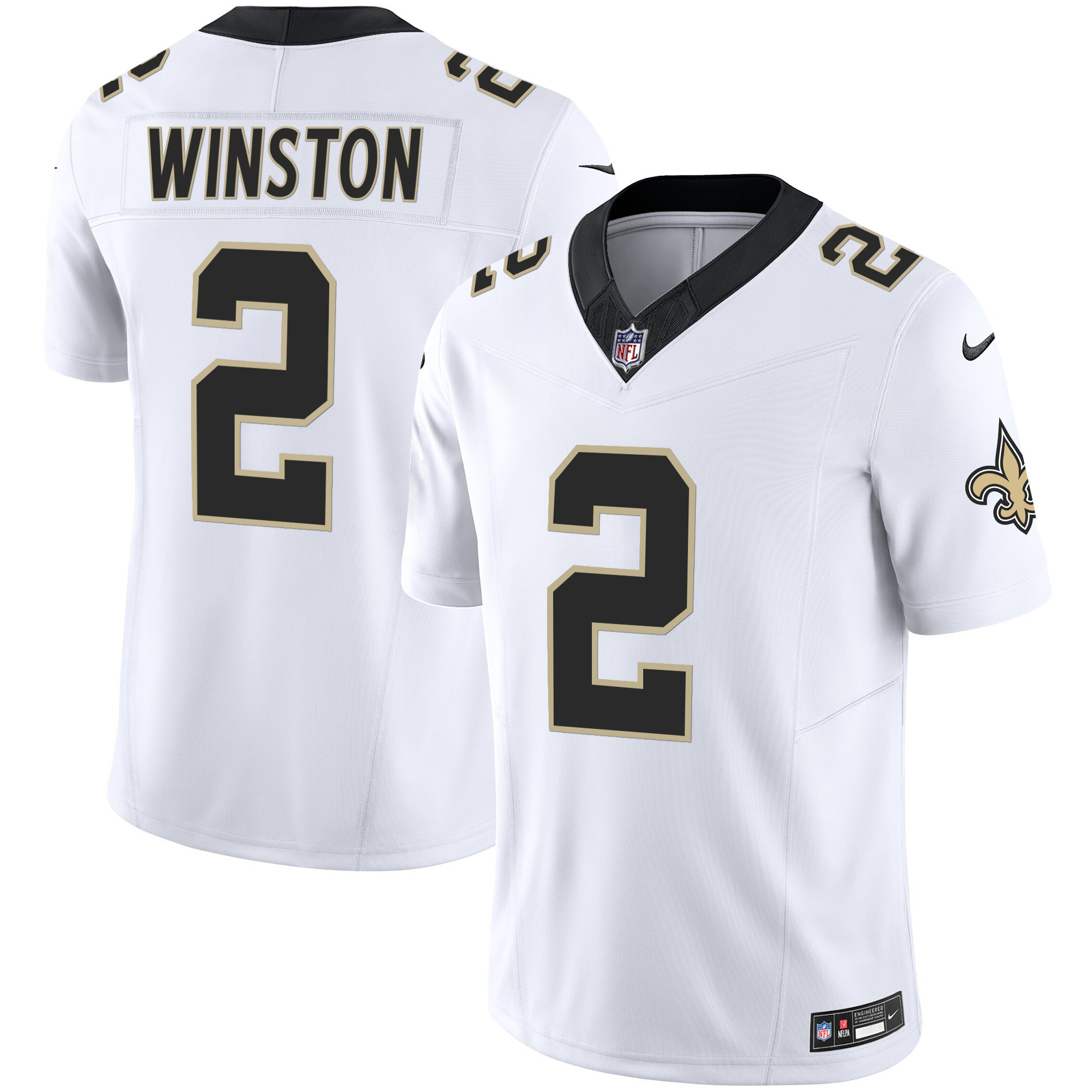 Jameis Winston Men's New Orleans Saints Vapor Limited White Jersey - All Stitched