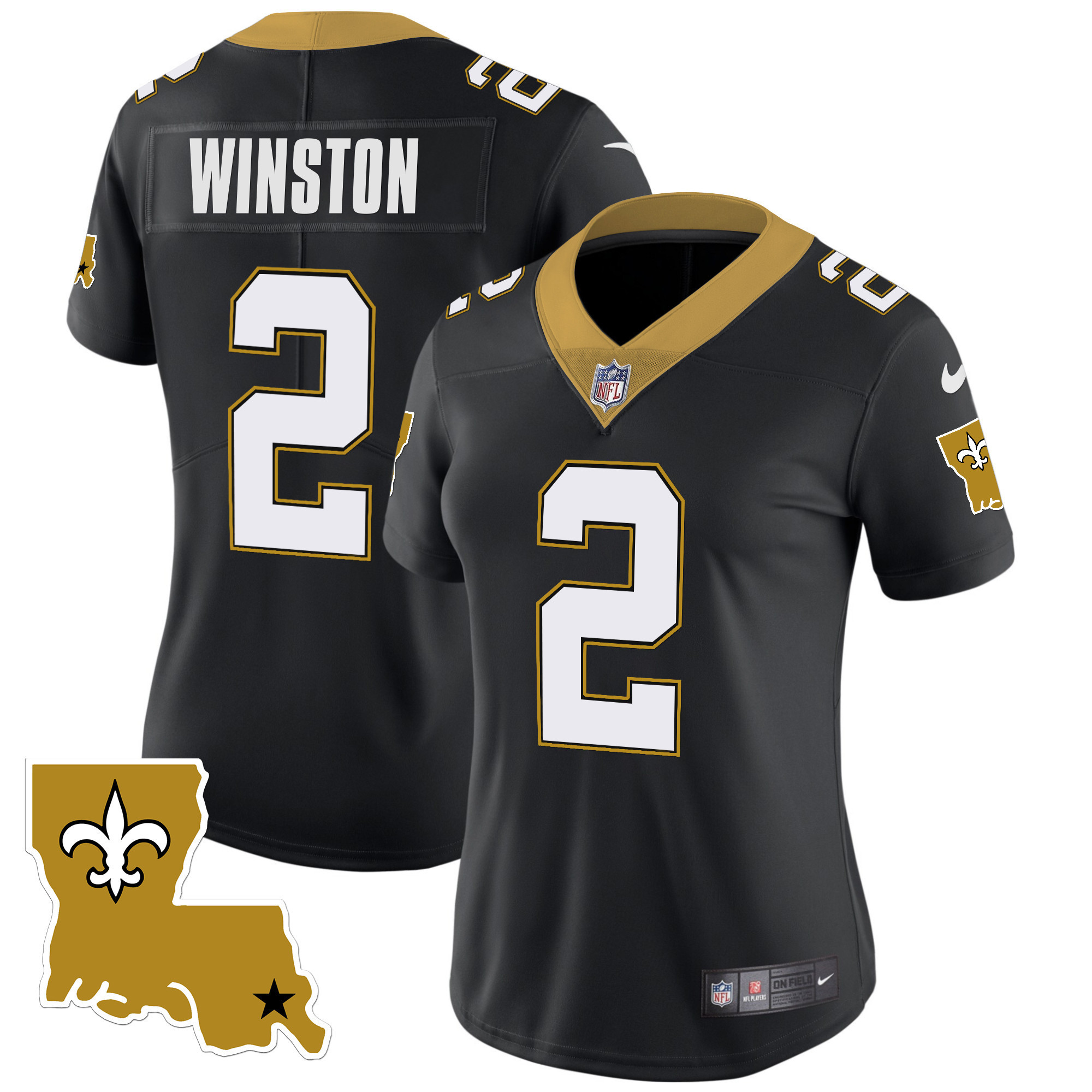 Jameis Winston Women's New Orleans Saints 1987 Legacy Vapor Black Jersey - All Stitched
