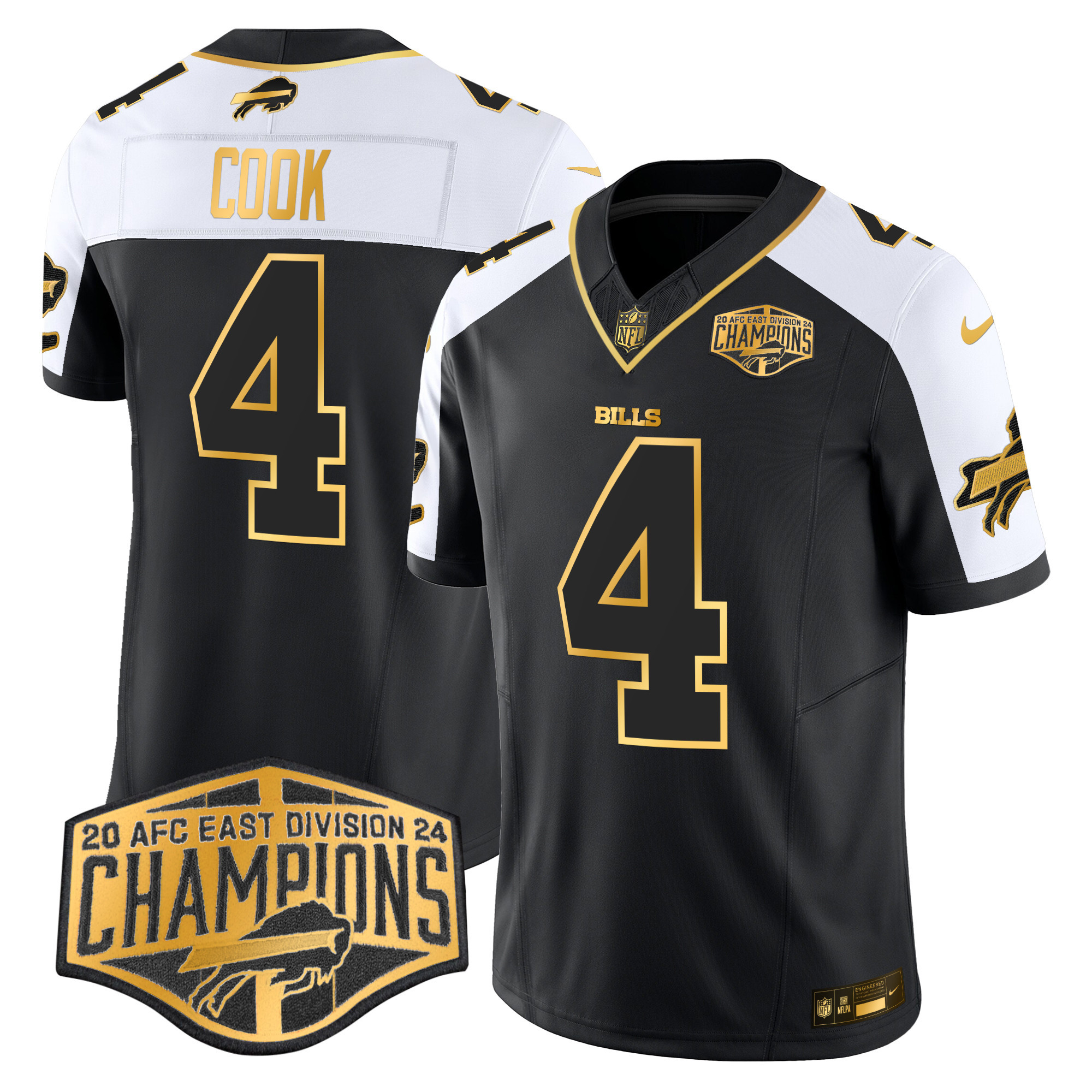 James Cook Men's Buffalo Bills 2024 AFC East Division Champions Gold Vapor Limited Alternate Jersey - All Stitched