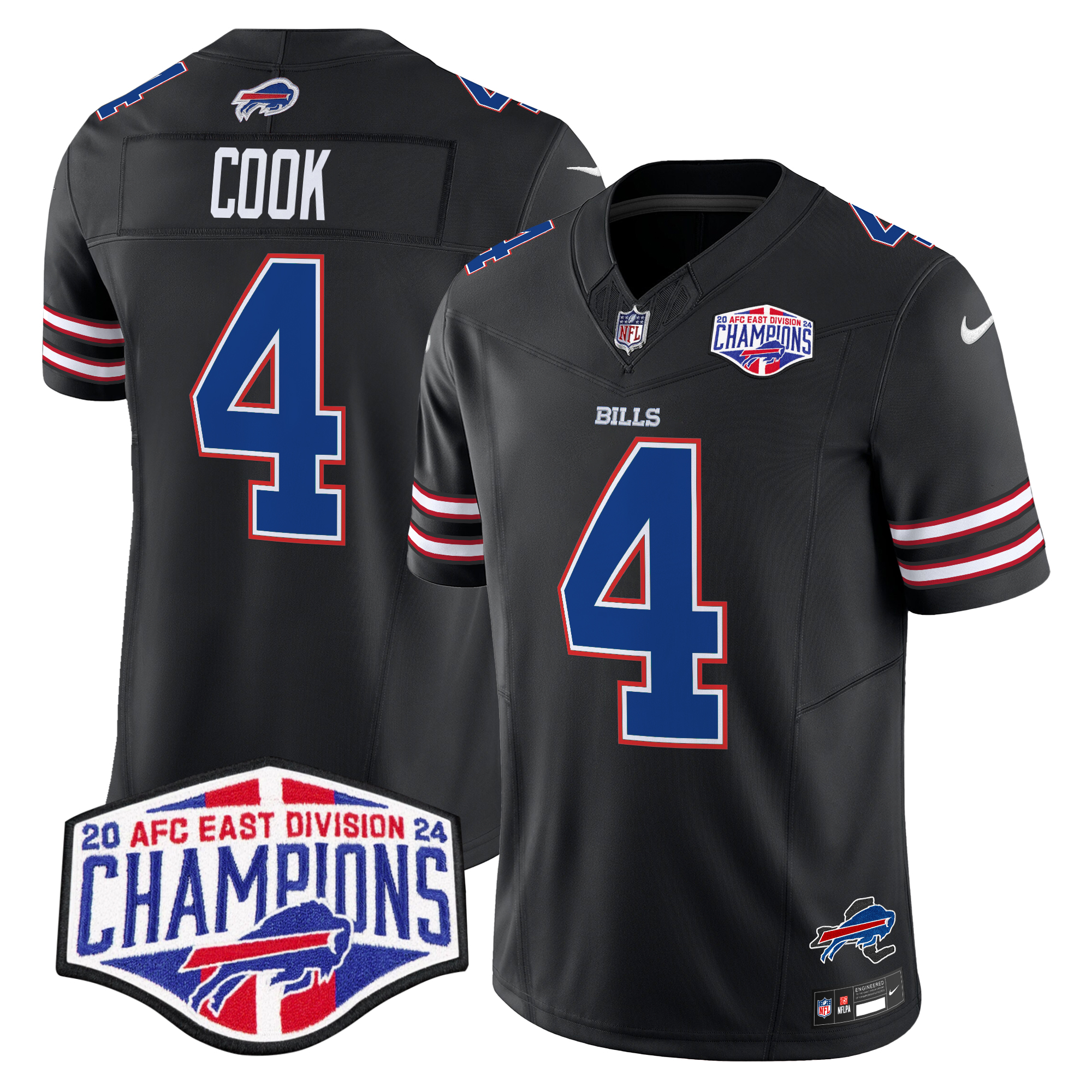 James Cook Men's Buffalo Bills 2024 AFC East Division Champions Vapor Limited Black Jersey - All Stitched