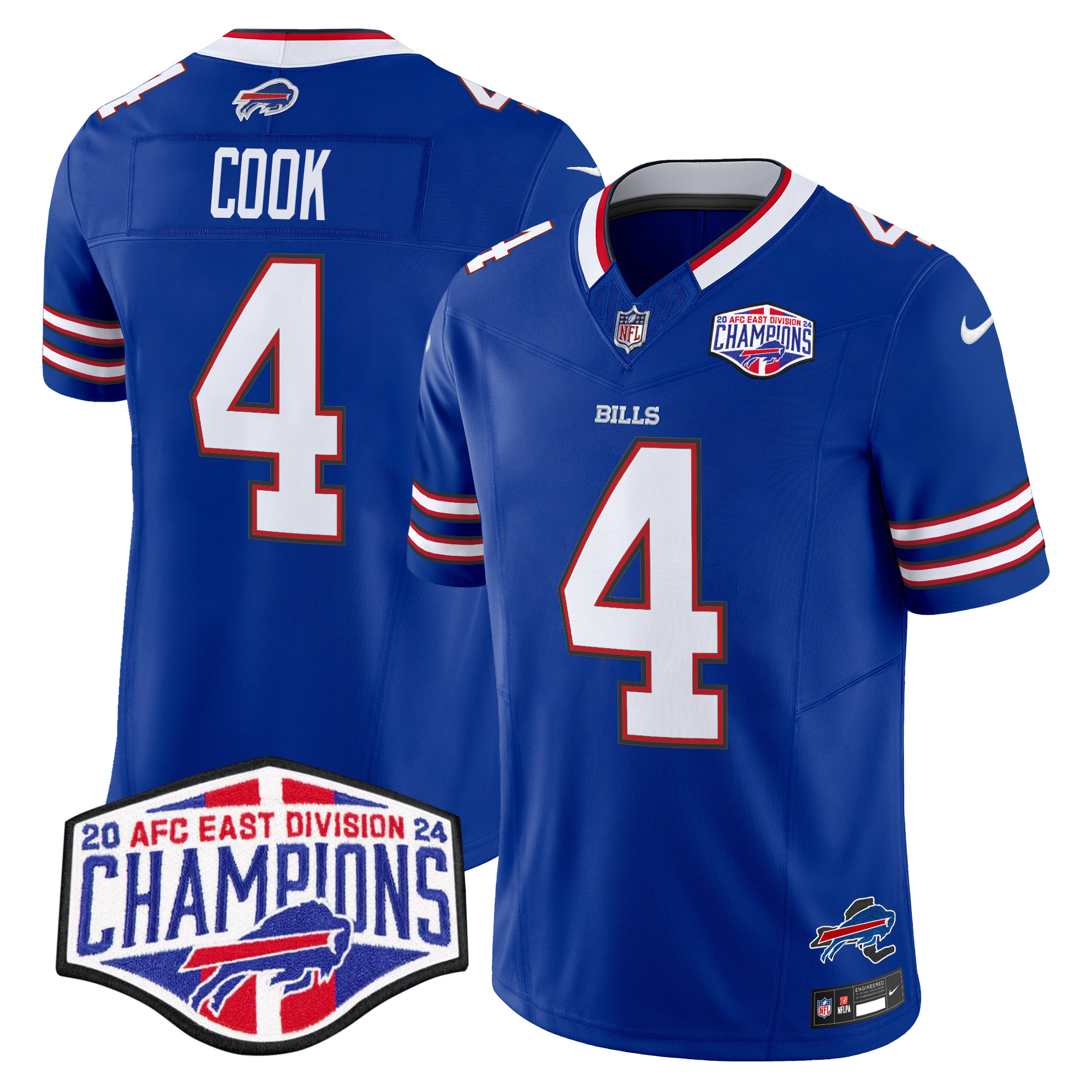 James Cook Men's Buffalo Bills 2024 AFC East Division Champions Vapor Limited Royal Jersey - All Stitched