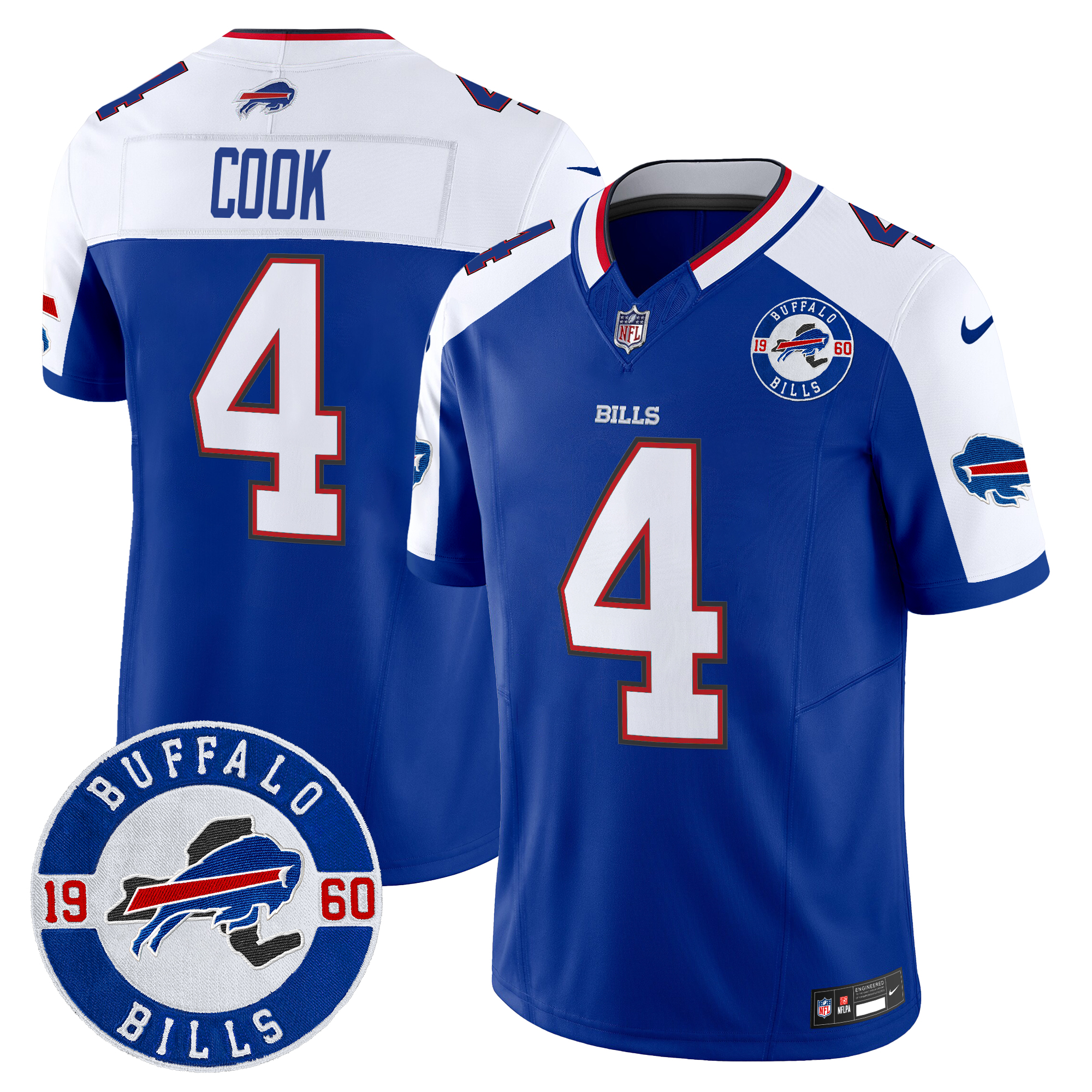 James Cook Men's Buffalo Bills 2024 Vapor Limited Royal Alternate Jersey - All Stitched