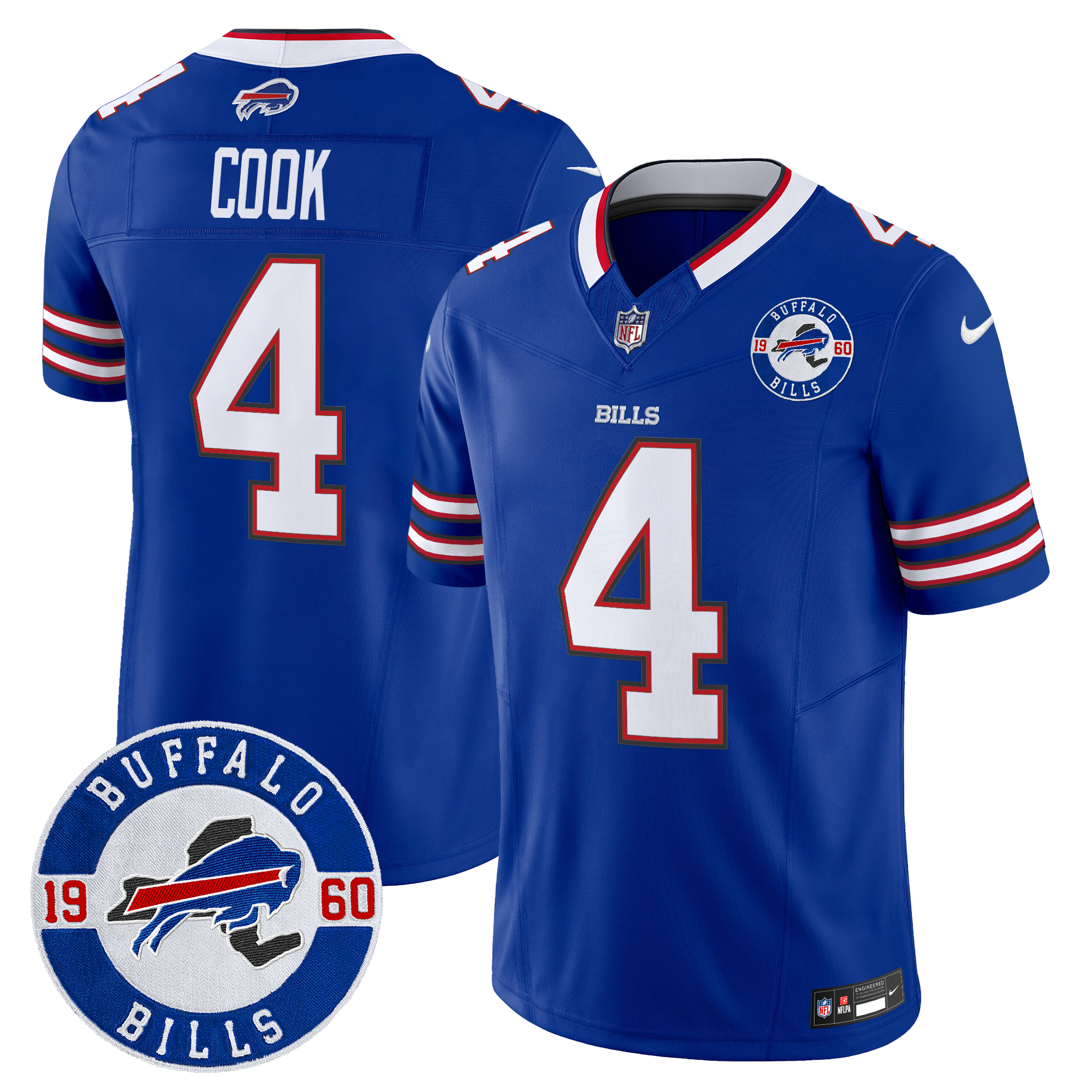 James Cook Men's Buffalo Bills 2024 Vapor Limited Royal Jersey - All Stitched