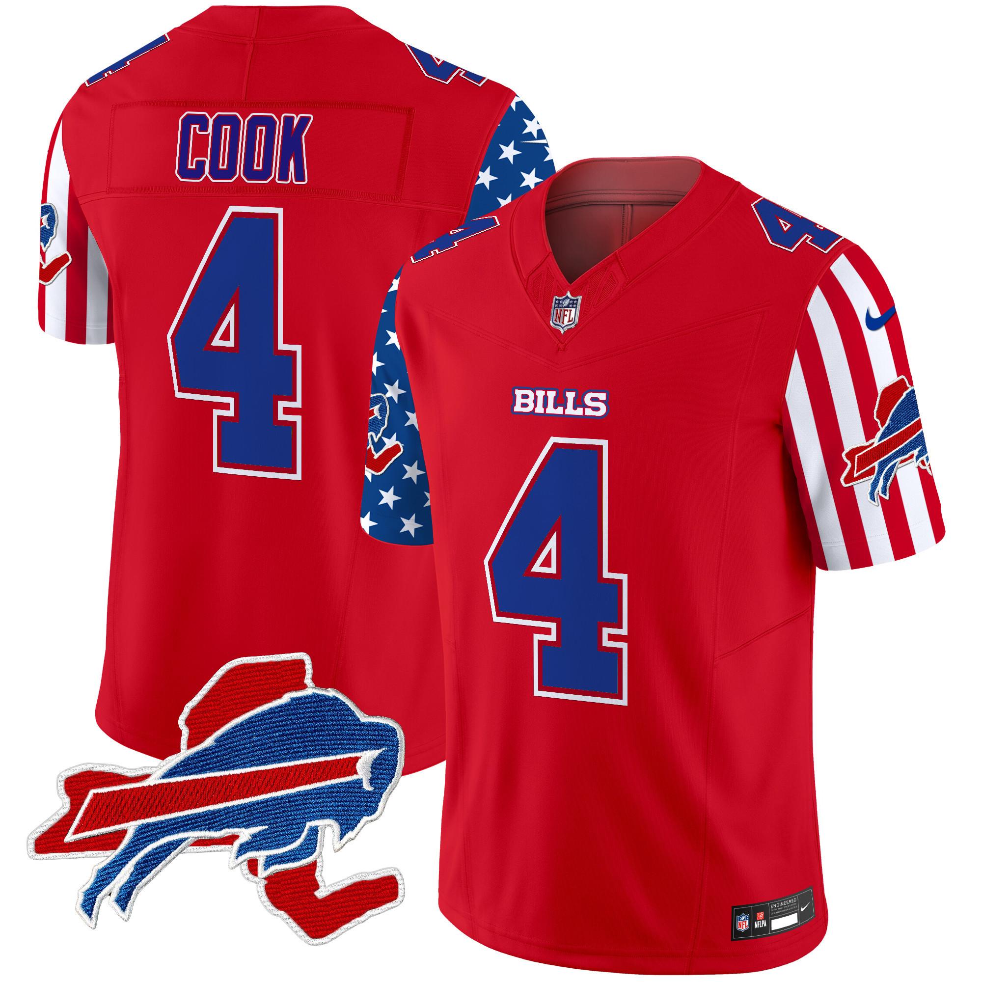 James Cook Men's Buffalo Bills American Style Vapor Limited Red Jersey - All Stitched