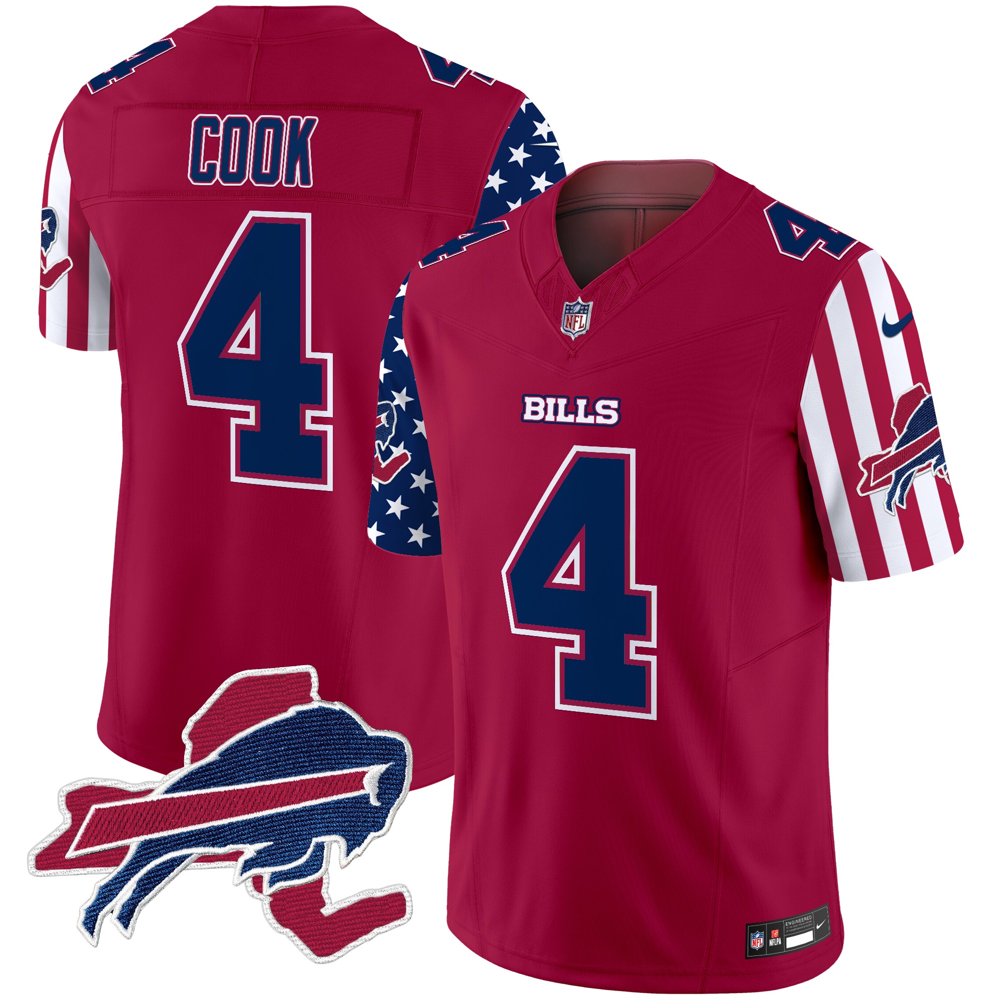 James Cook Men's Buffalo Bills American Style Vapor Limited Red Jersey - All Stitched