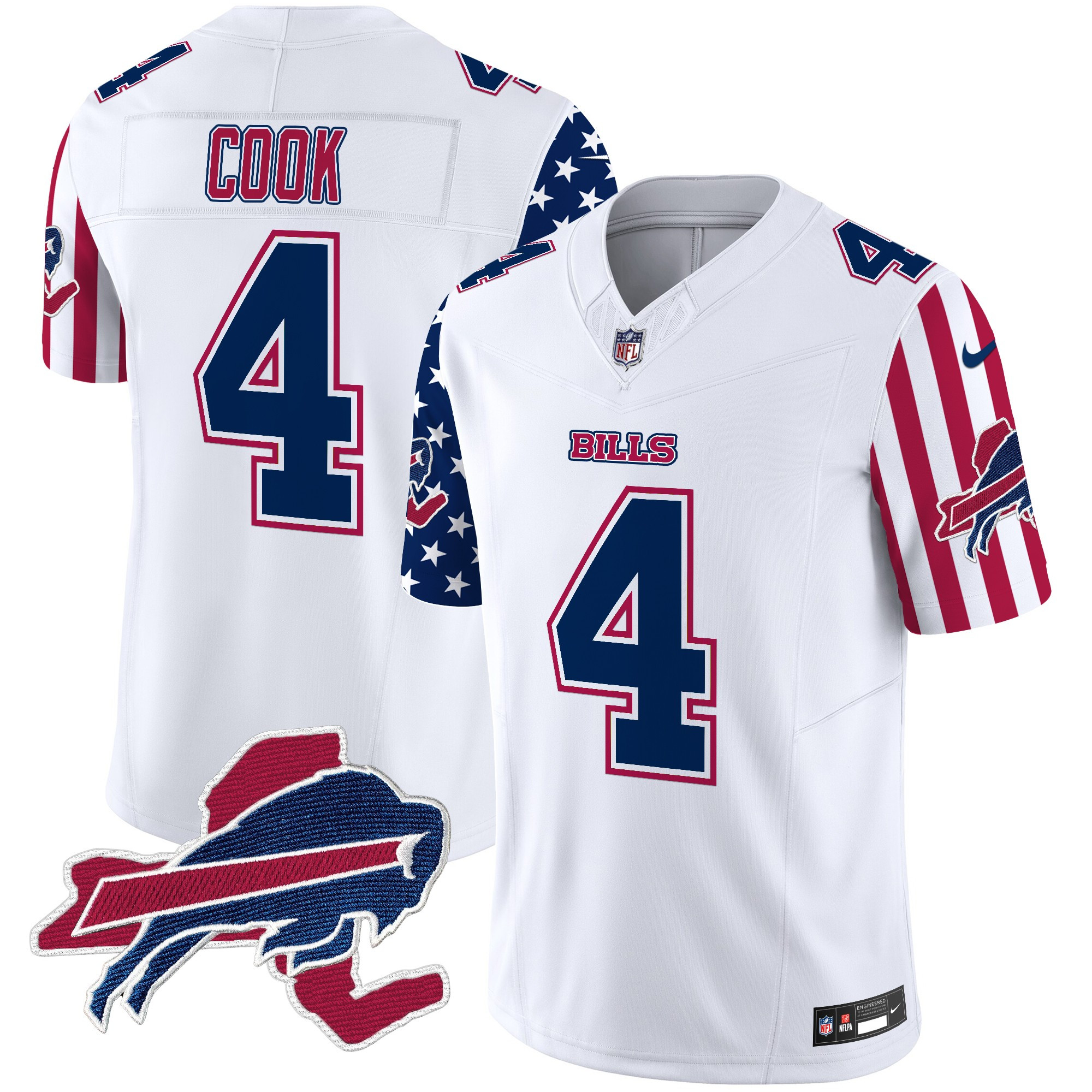 James Cook Men's Buffalo Bills American Style Vapor Limited White Jersey - All Stitched