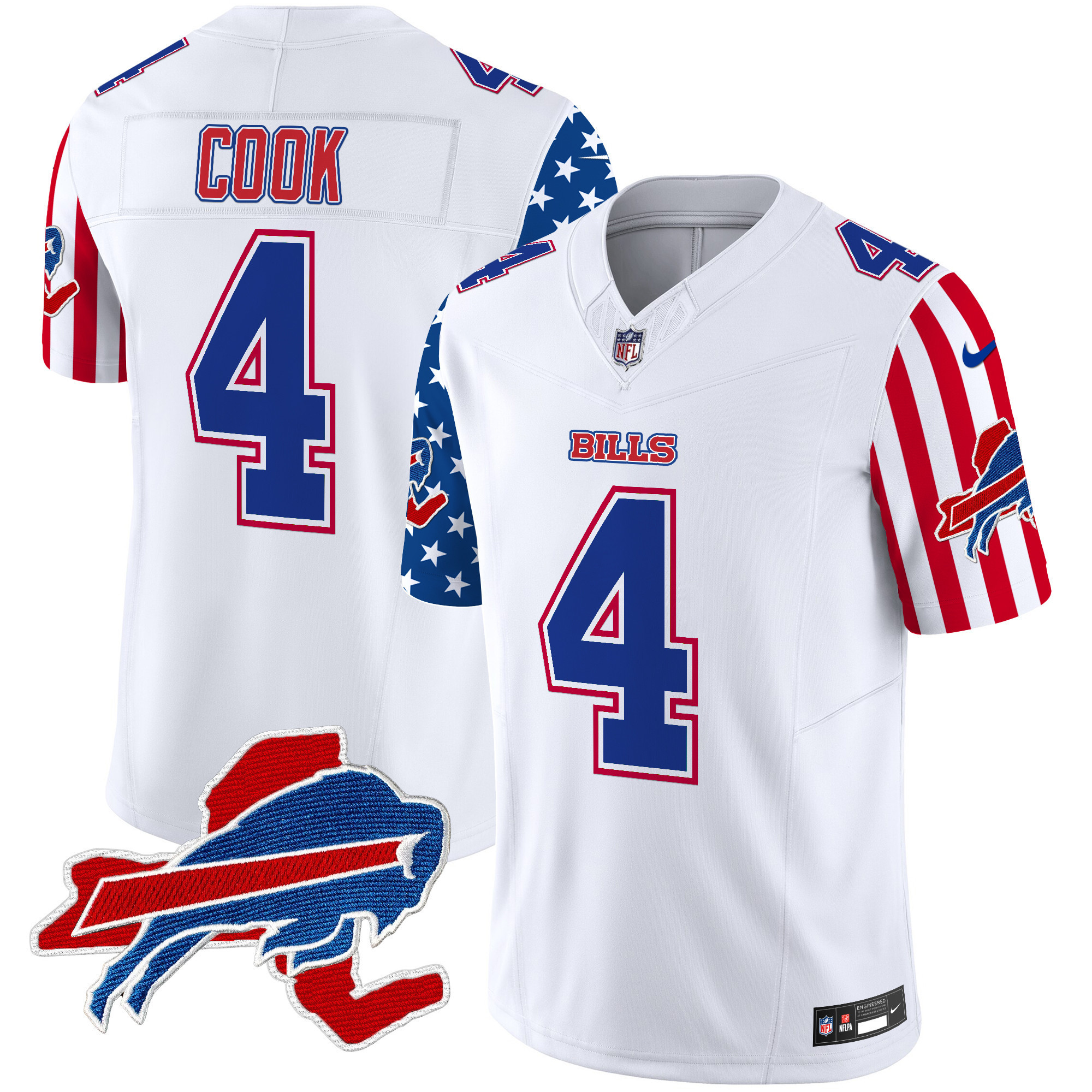 James Cook Men's Buffalo Bills American Style Vapor Limited White Jersey - All Stitched