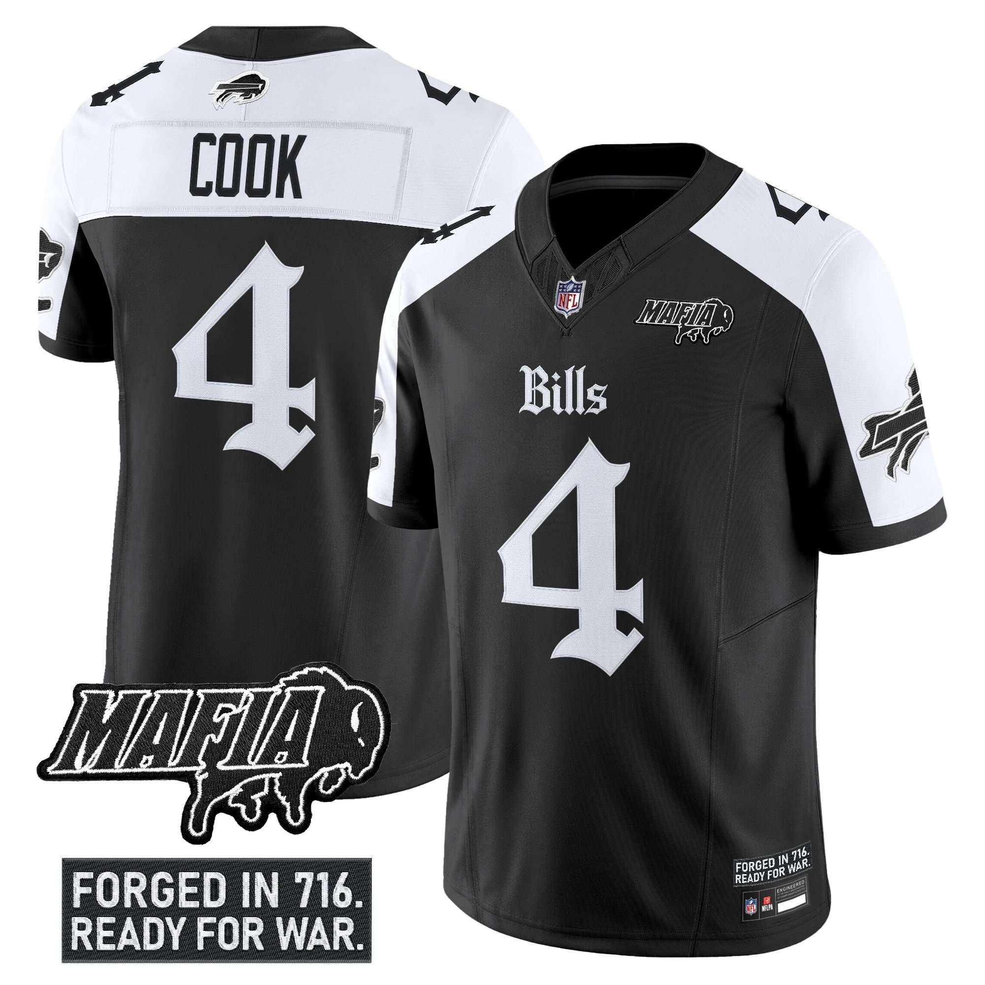 James Cook Men's Buffalo Bills 'Gothic Cold Front Edition' Vapor Limited Alternate Jersey - All Stitched