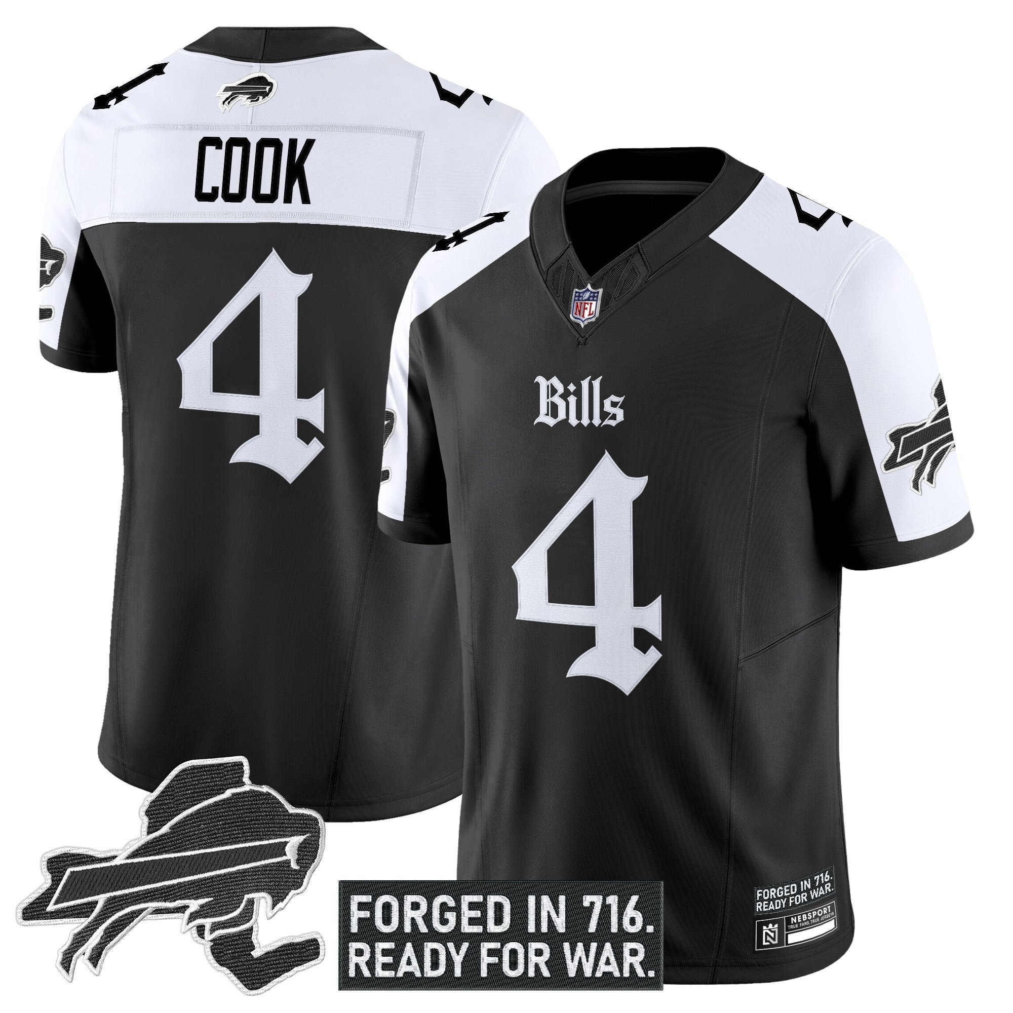 James Cook Men's Buffalo Bills 'Gothic Cold Front Edition' Vapor Limited Alternate Jersey - All Stitched