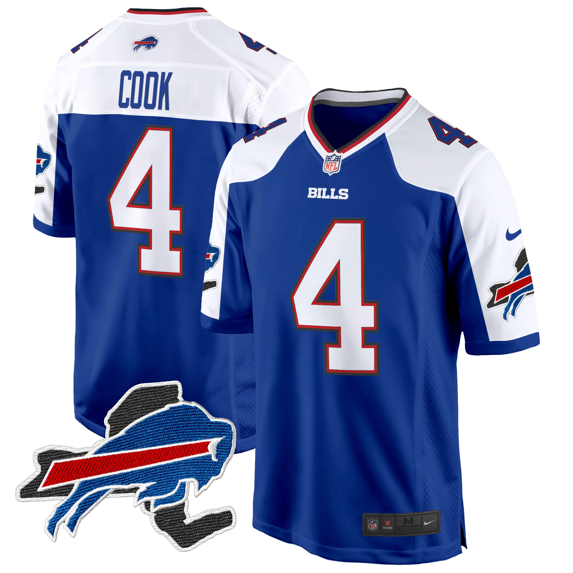 James Cook Men's Buffalo Bills New York Patch Game Royal Alternate Jersey - All Stitched