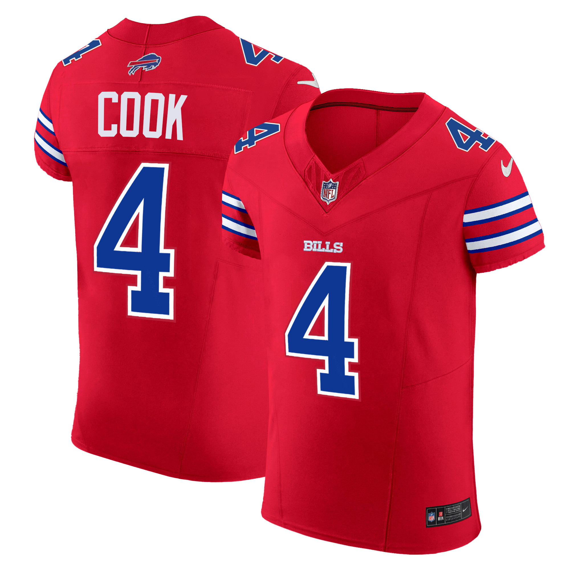 James Cook Men's Buffalo Bills Vapor Elite Red Jersey - All Stitched