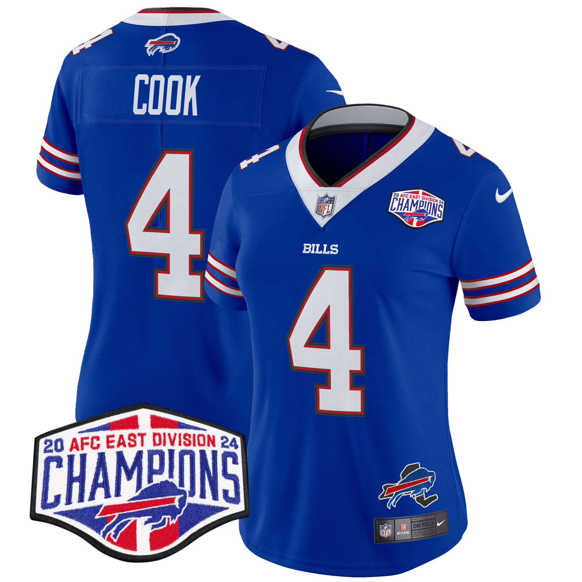 James Cook Women's Buffalo Bills 2024 AFC East Division Champions Vapor Limited Royal Jersey - All Stitched