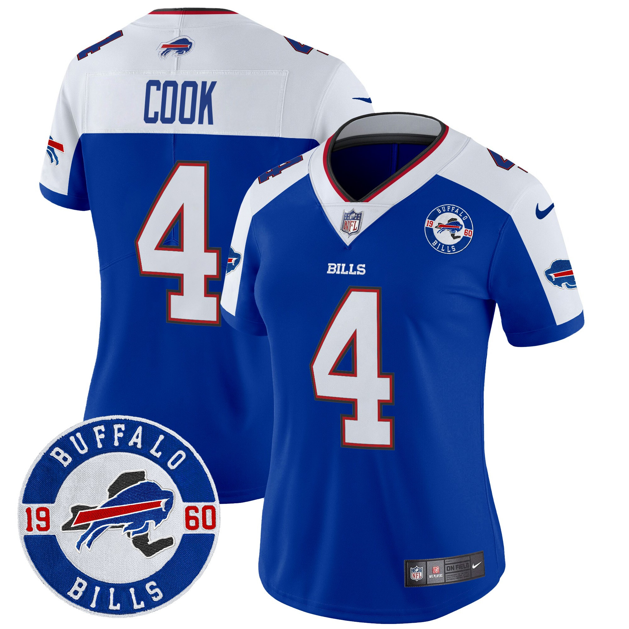 James Cook Women's Buffalo Bills 2024 Vapor Limited Royal Alternate Jersey - All Stitched