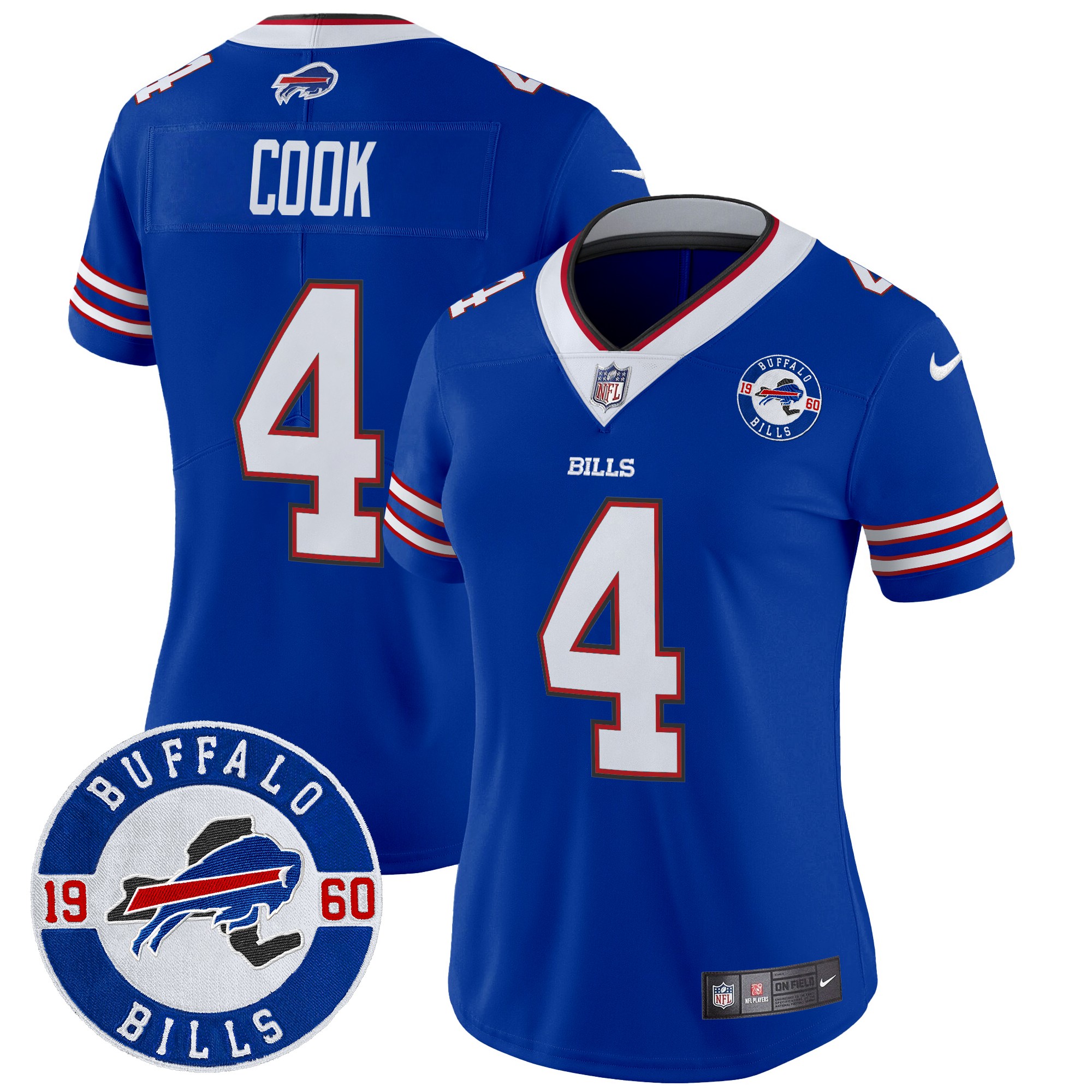 James Cook Women's Buffalo Bills 2024 Vapor Limited Royal Jersey - All Stitched