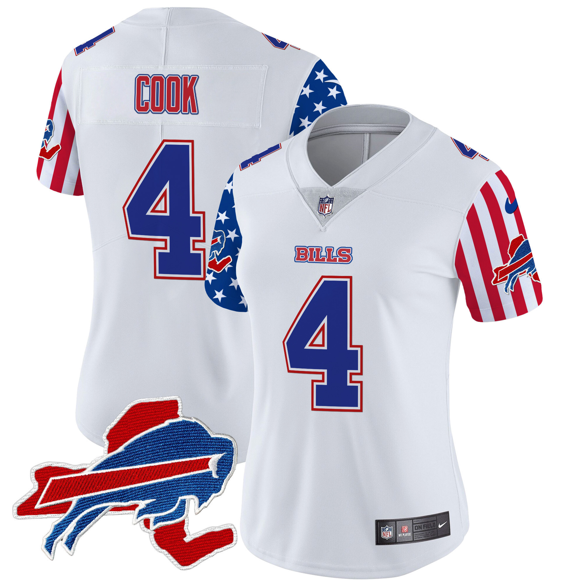 James Cook Women's Buffalo Bills American Style Vapor Limited White Jersey - All Stitched