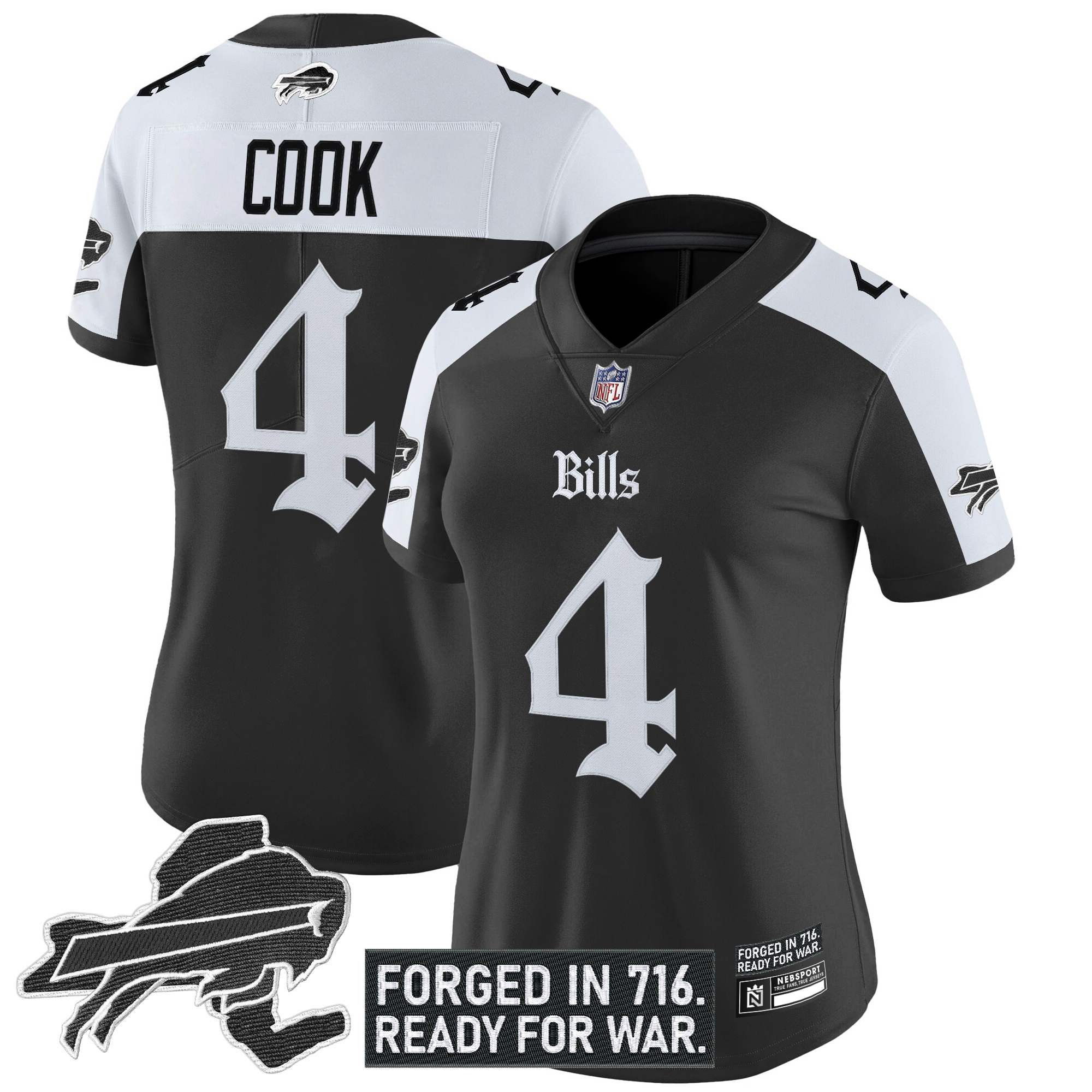 James Cook Women's Buffalo Bills 'Gothic Cold Front Edition' Vapor Limited Alternate Jersey - All Stitched