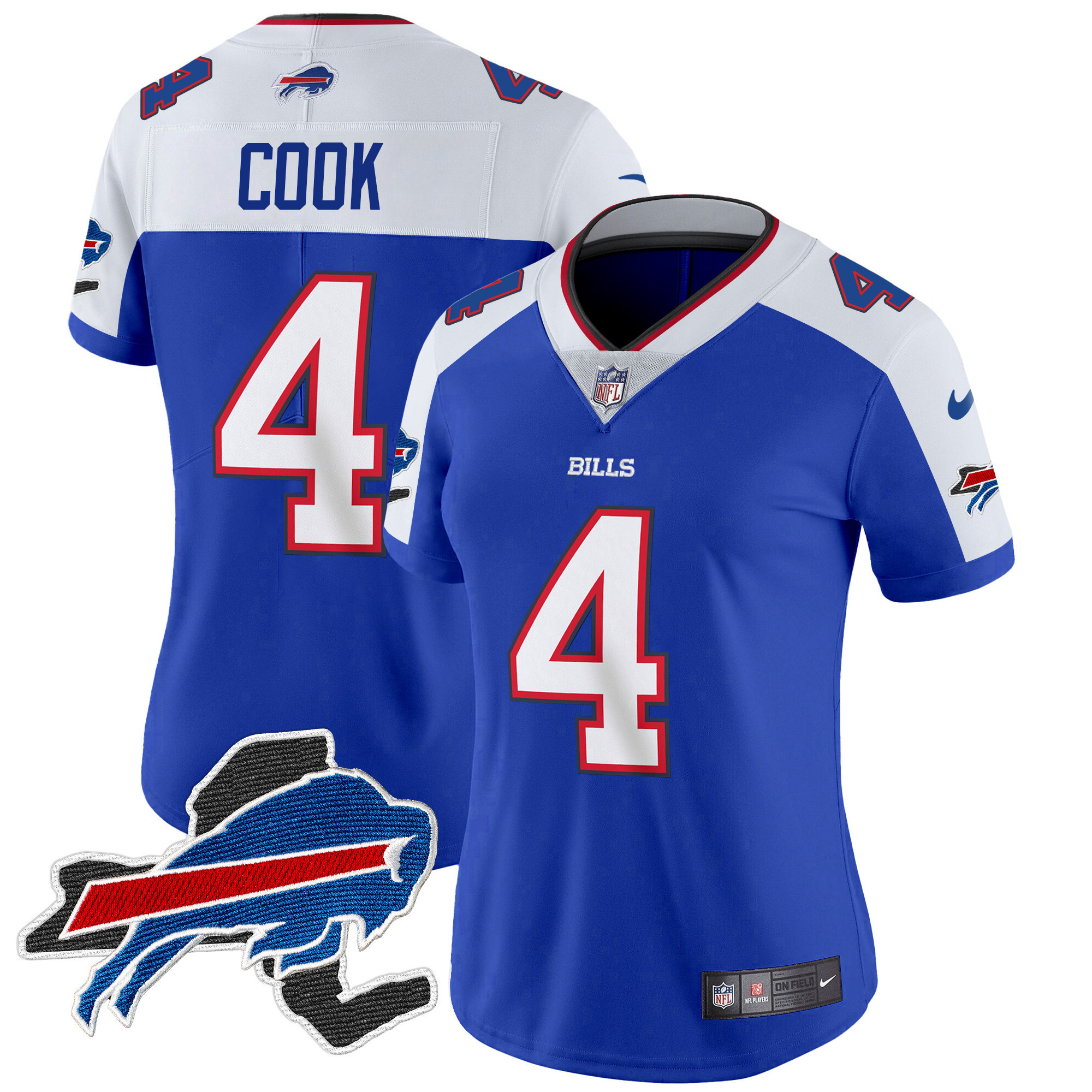 James Cook Women's Buffalo Bills New York Patch Vapor Limited Royal Alternate Jersey - All Stitched