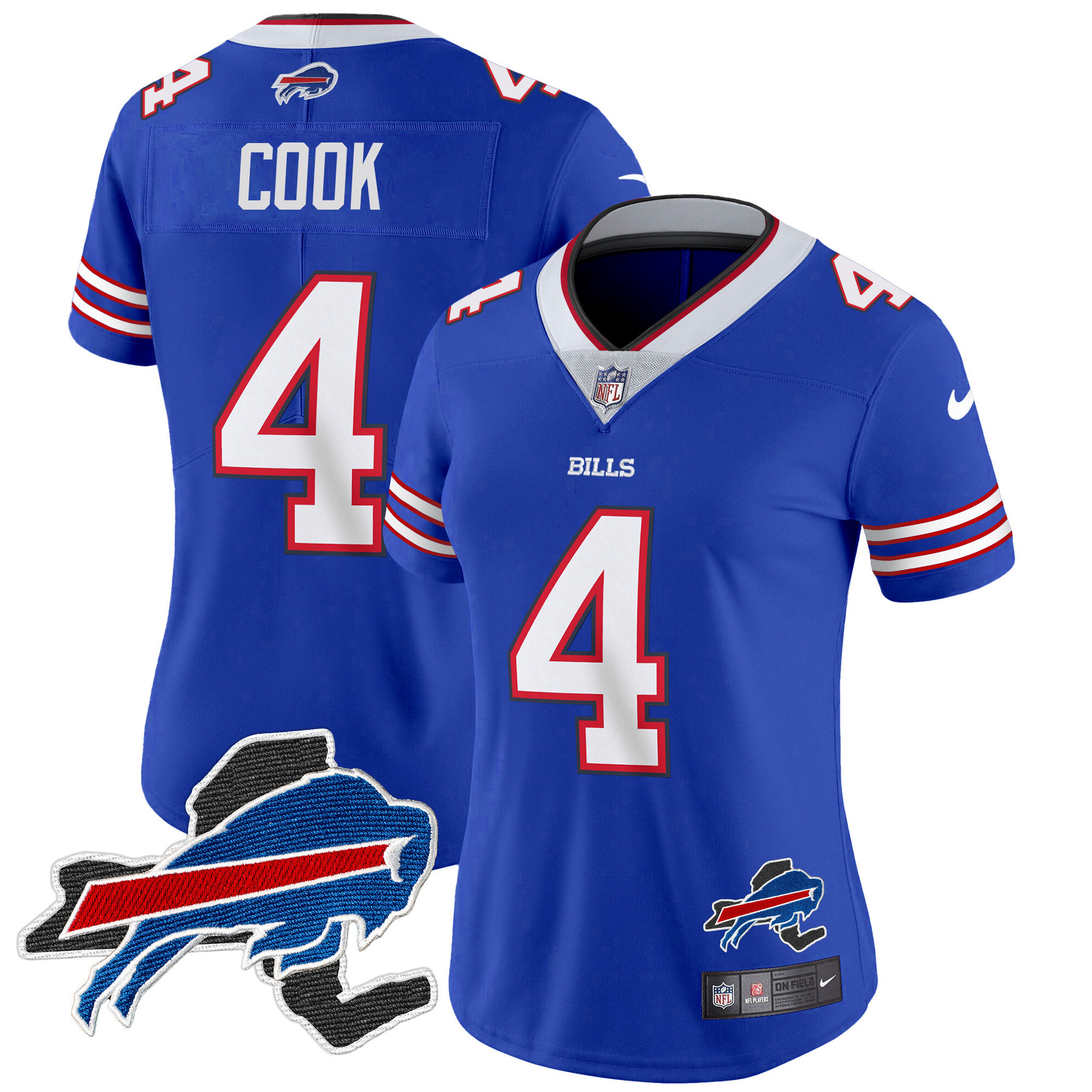 James Cook Women's Buffalo Bills New York Patch Vapor Limited Royal Jersey - All Stitched
