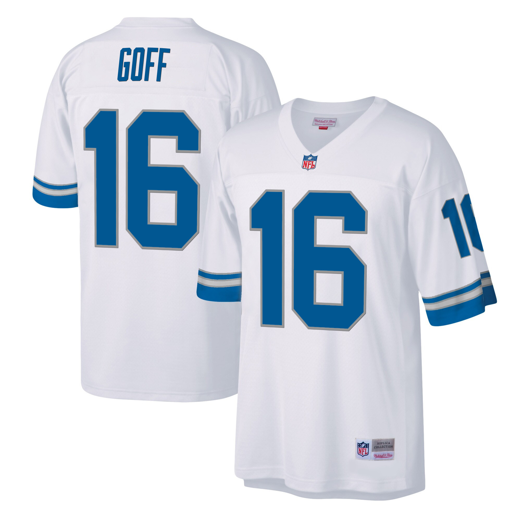 Jared Goff Men's Detroit Lions Big & Tall Legacy White Jersey - All Stitched
