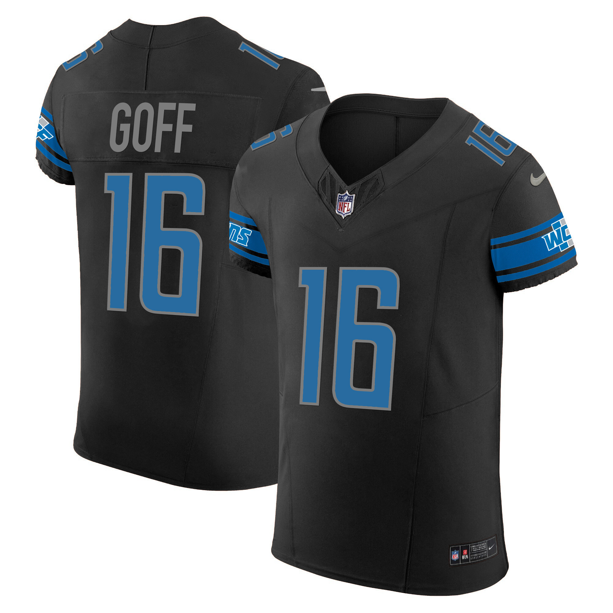 Jared Goff Men's Detroit Lions Vapor Elite Black Jersey - All Stitched