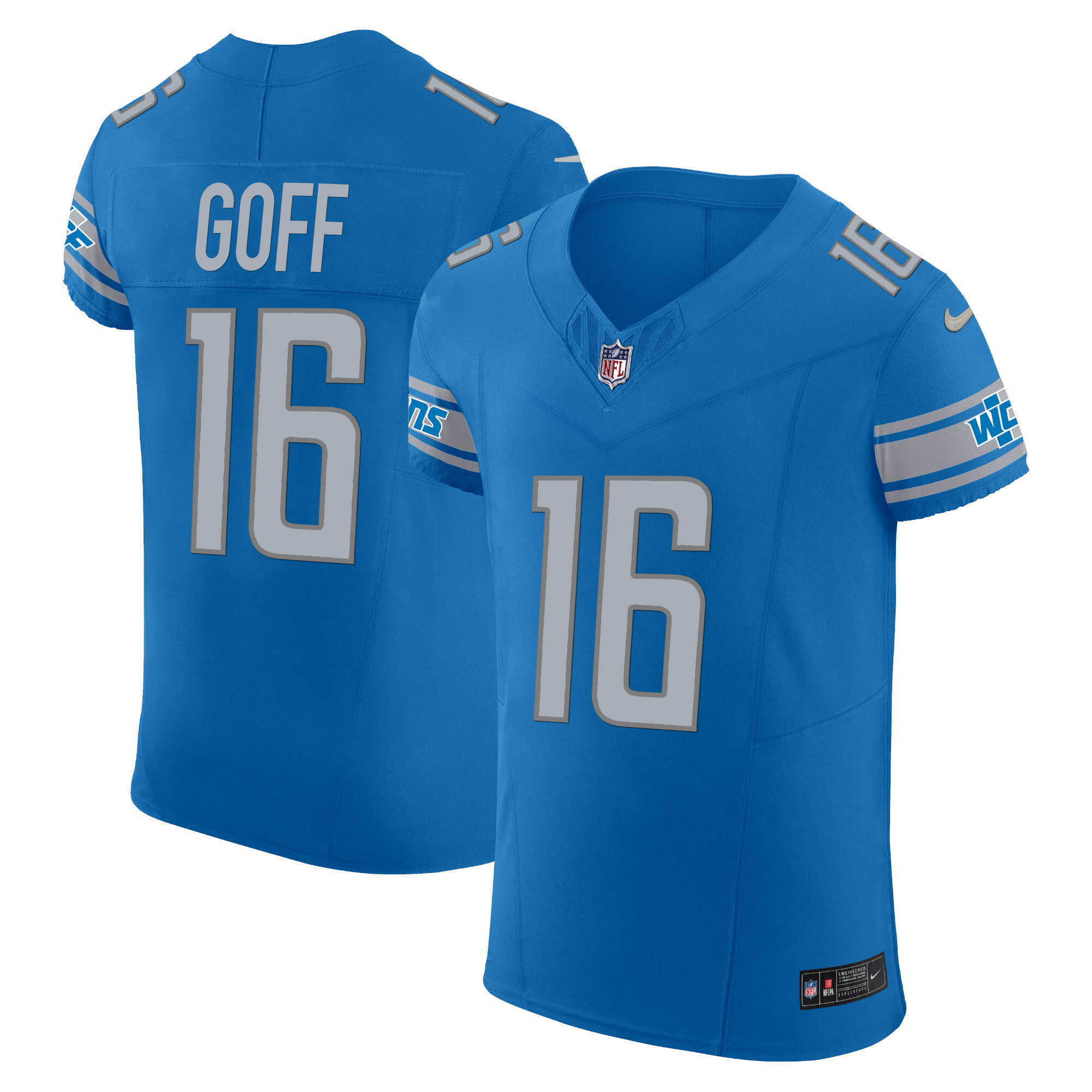 Jared Goff Men's Detroit Lions Vapor Elite Blue Jersey - All Stitched