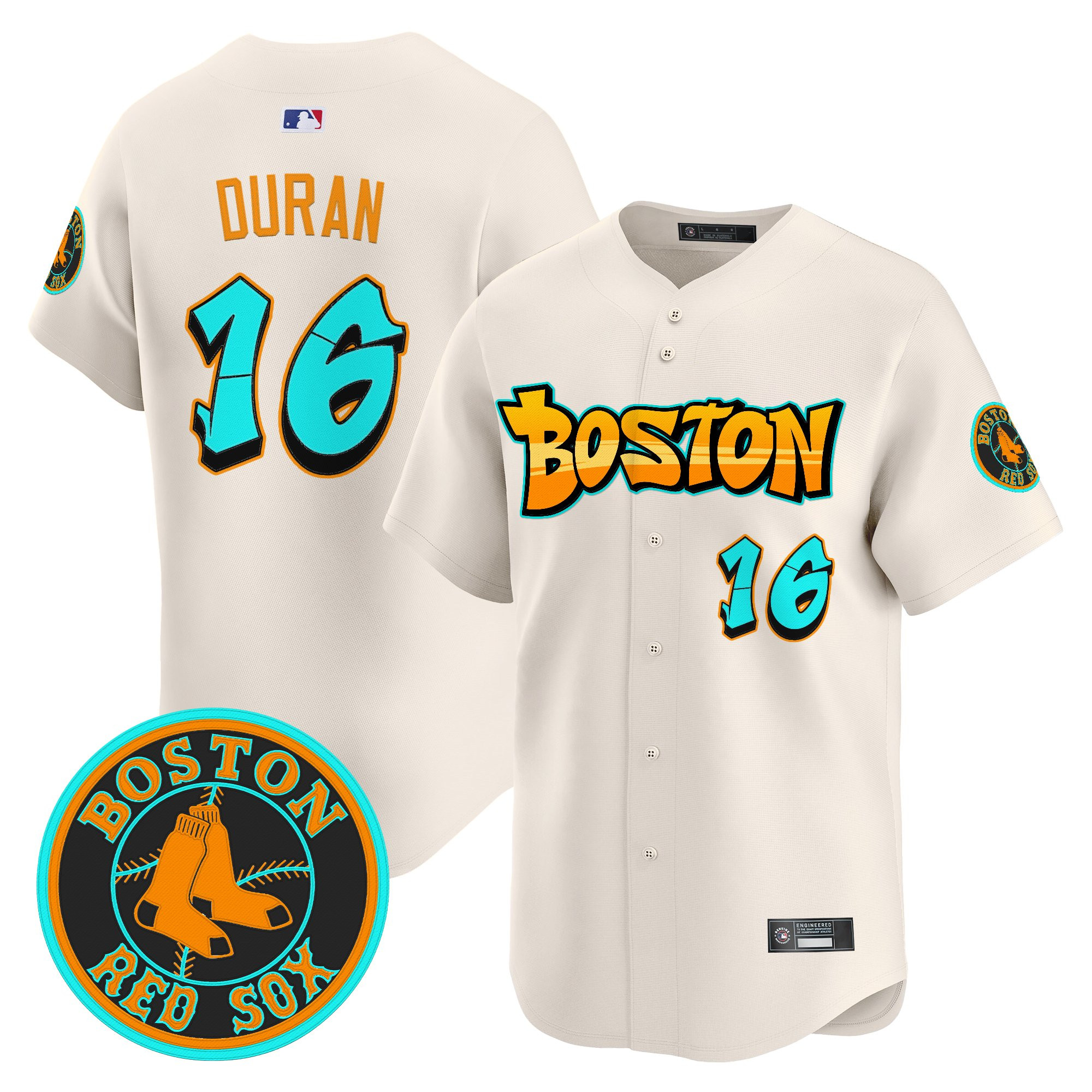Jarren Duran Men's Boston Red Sox 'Graffiti Streetstyle Edition' Vapor Premier Limited Cream Jersey - All Stitched