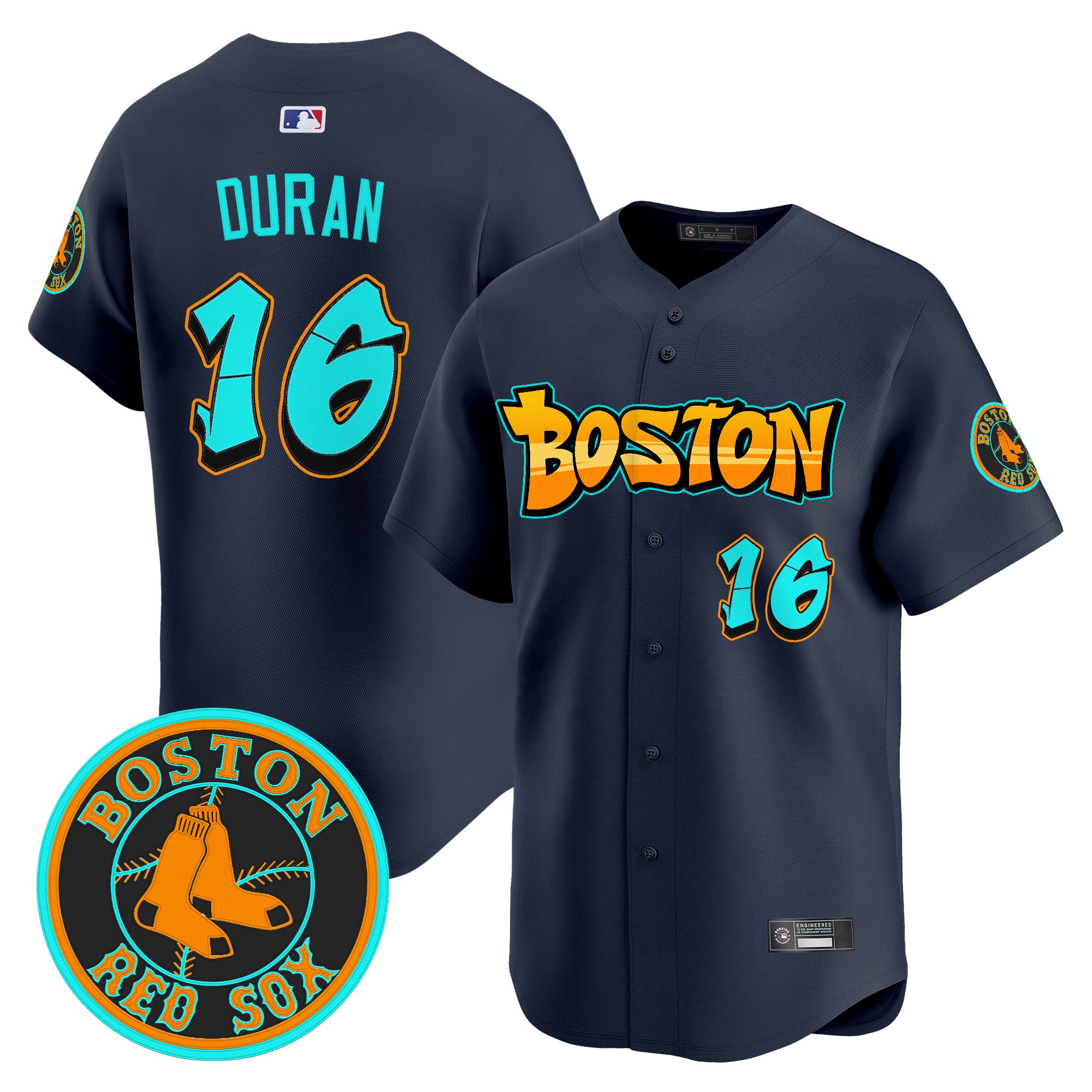 Jarren Duran Men's Boston Red Sox 'Graffiti Streetstyle Edition' Vapor Premier Limited Navy Jersey - All Stitched