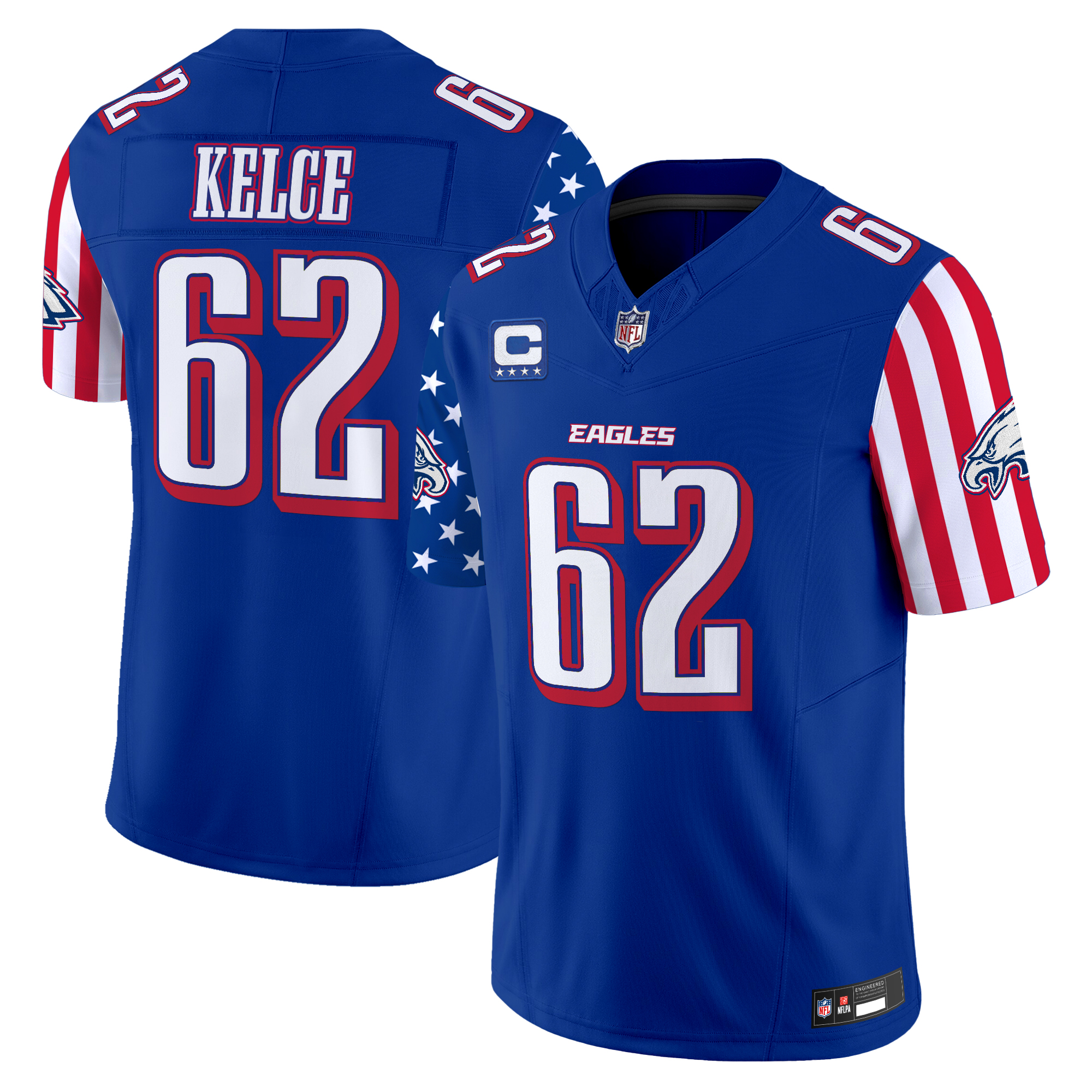 Jason Kelce Men's Philadelphia Eagles 2025 Independence Day Vapor Limited Royal Jersey - All Stitched