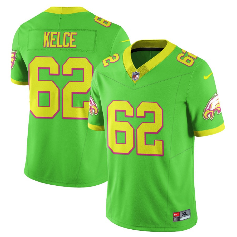 Jason Kelce Men's Philadelphia Eagles City Edition Vapor Limited Bright Green Jersey - All Stitched